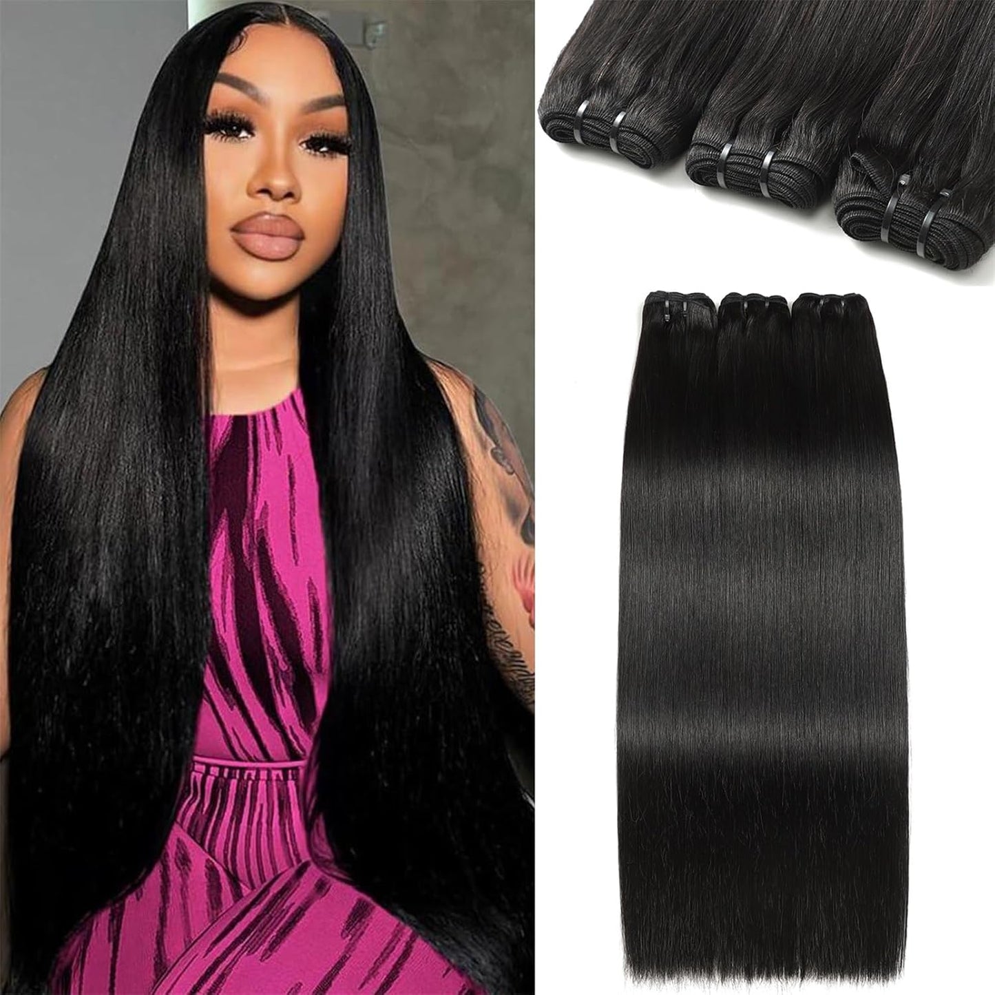 26 28 30 Inch Straight Bundles Human Hair Extensions for You