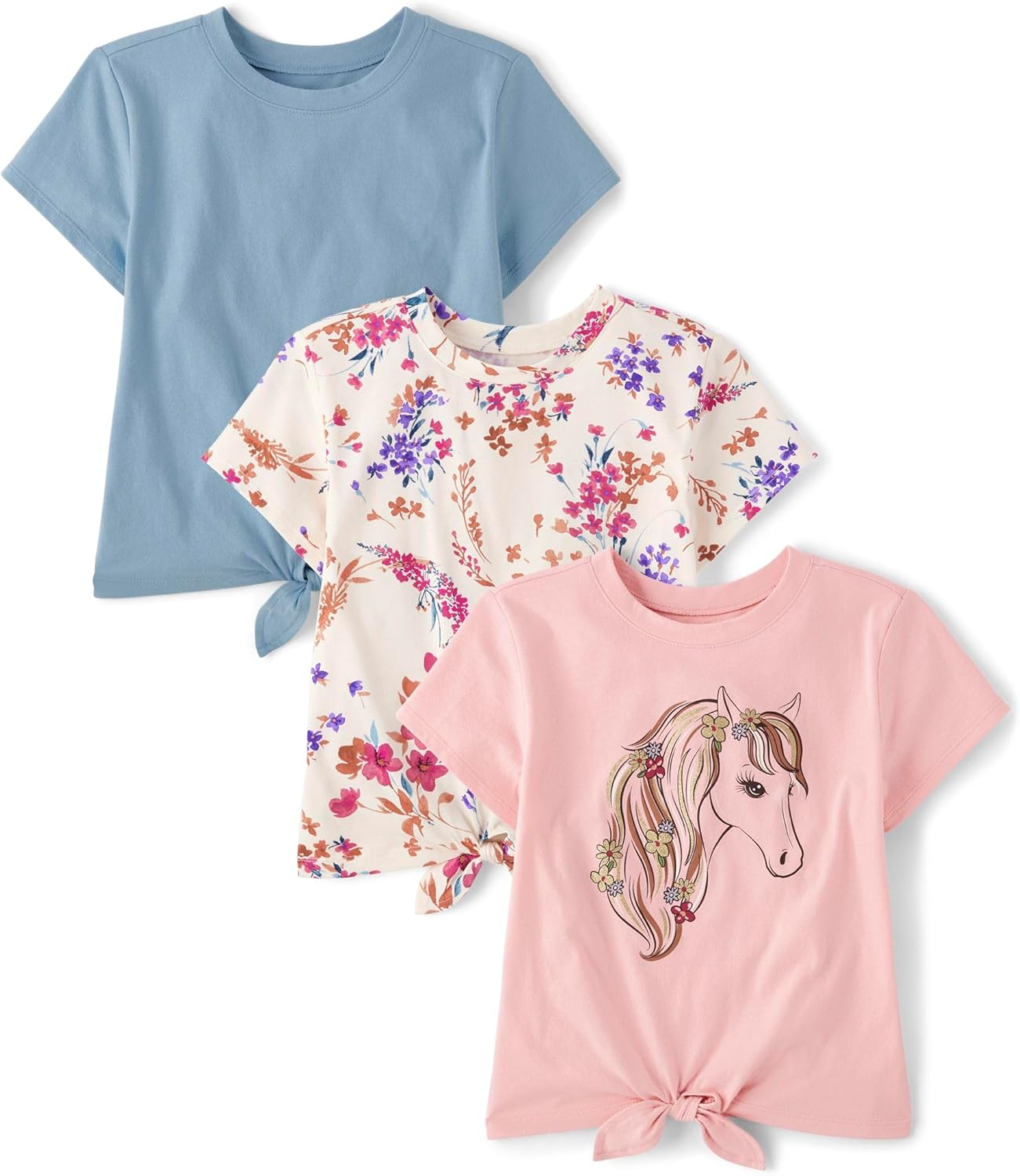 Short Sleeve Tie Front Top for Kids - Stylish and Comfortable