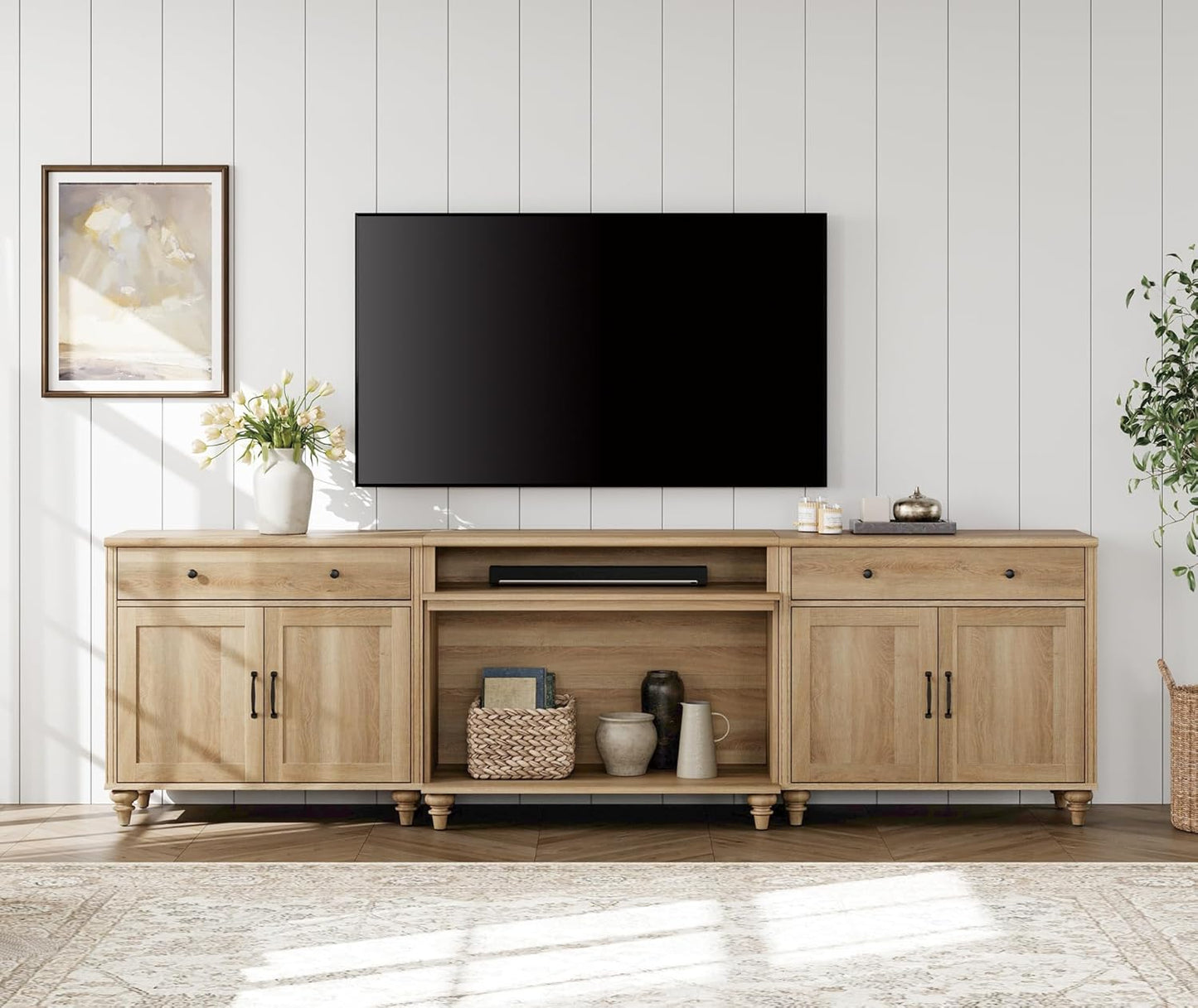 Spacious Oak TV Stand for Massive Screens - 100'' TV