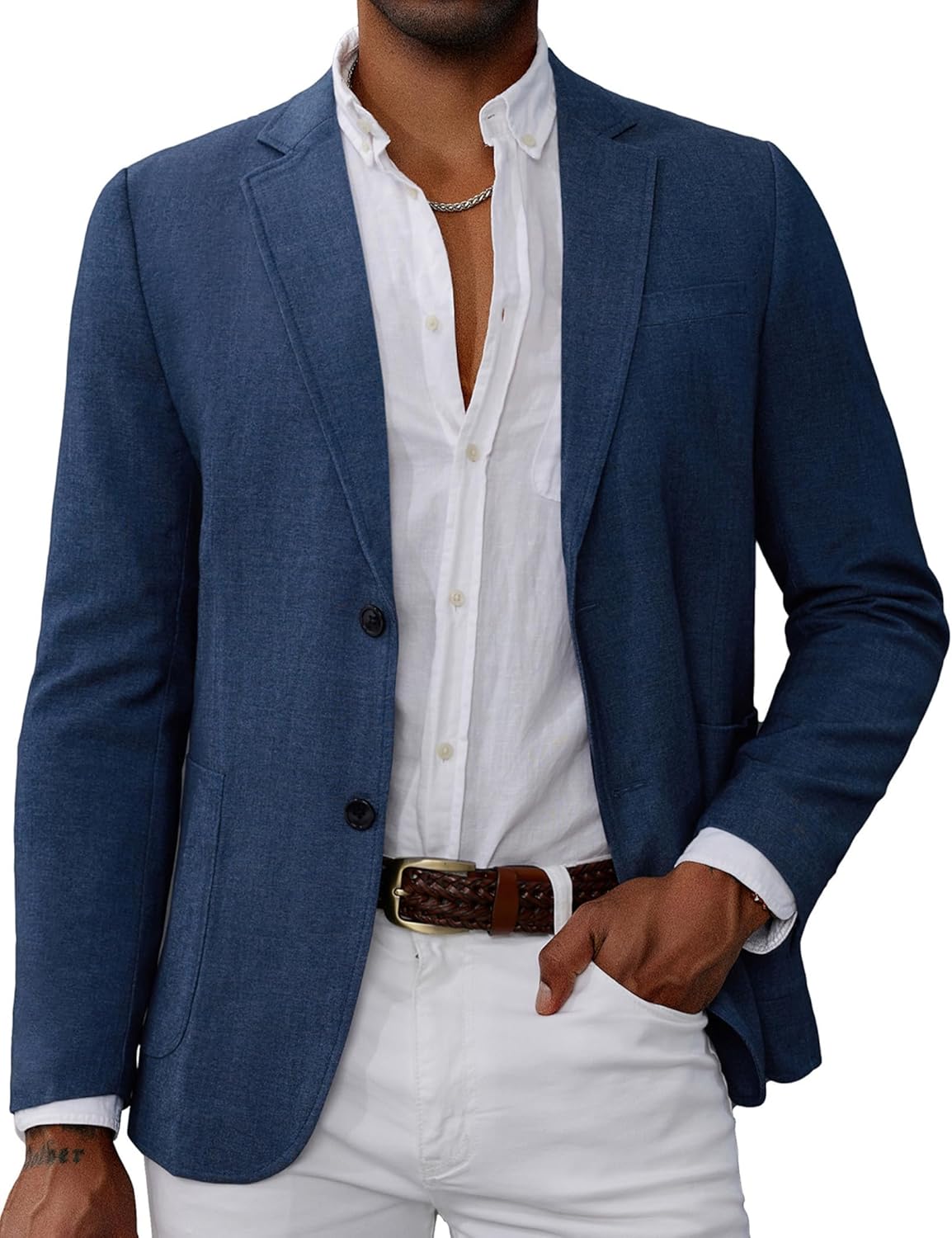 Mens Blazer Sport Coats Casual Lightweight 2 Button Jacket