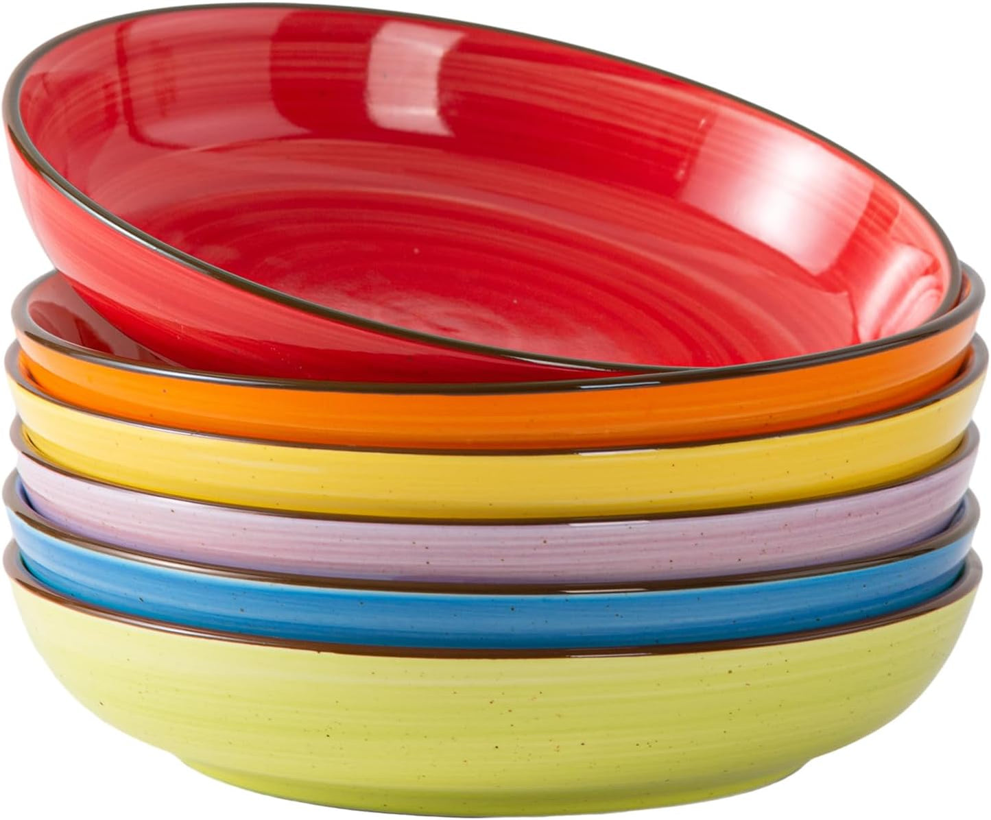 Y YHY Pasta Bowls Set of 6, 30 oz Ceramic Shallow Bowls