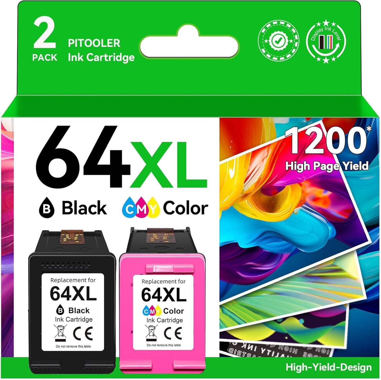 64XL Ink Cartridge Combo Pack for HP Envy Printers - High Yield