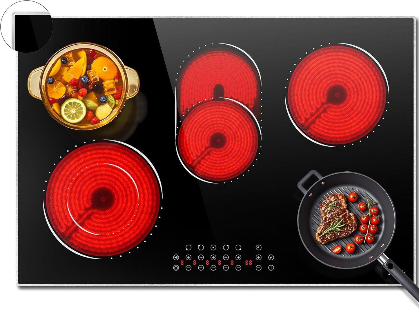 30 Inch Electric Cooktop with 5 Burners for Versatile Cooking