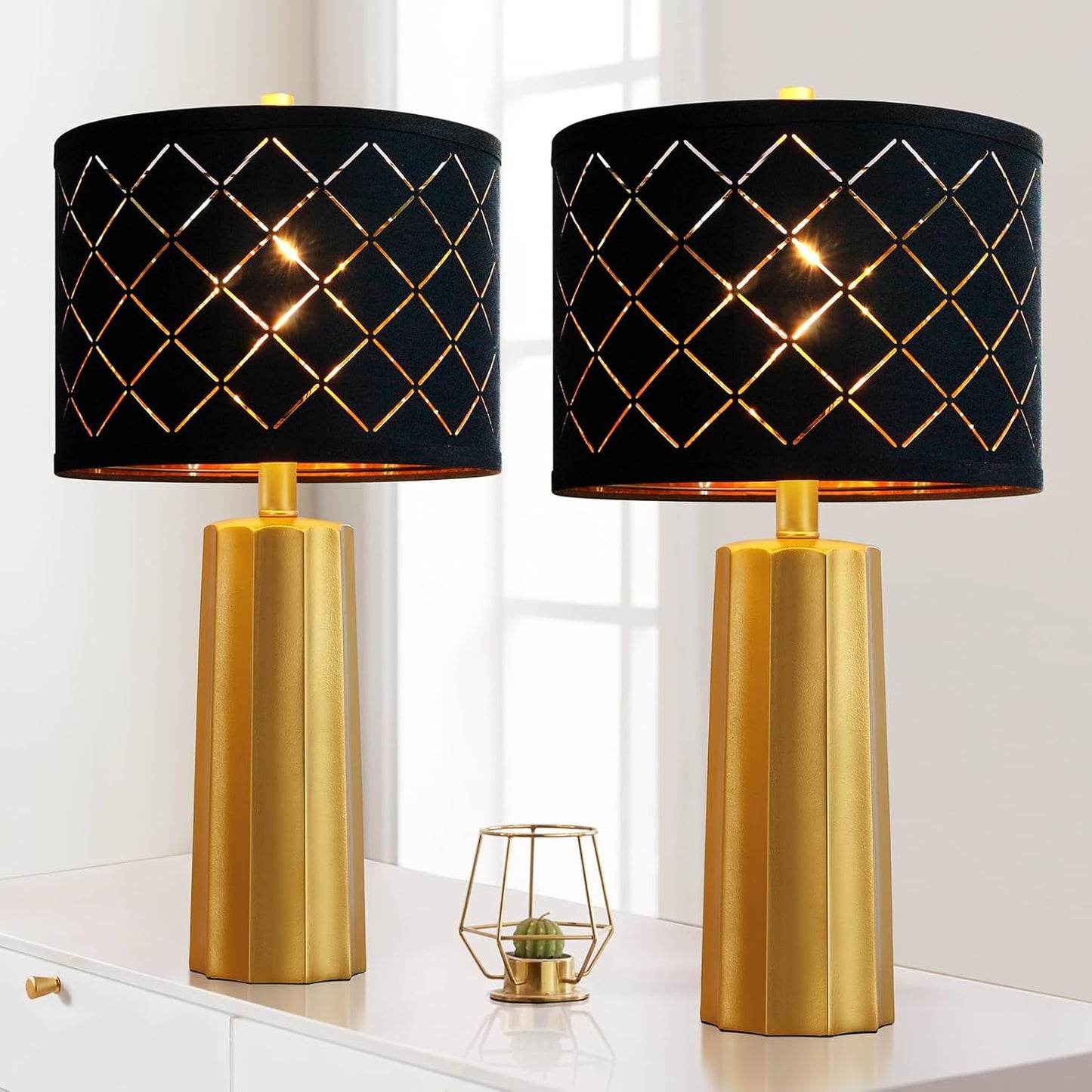 Modern 24 in Table Lamps Set of 2 for Living Room and Bedroom