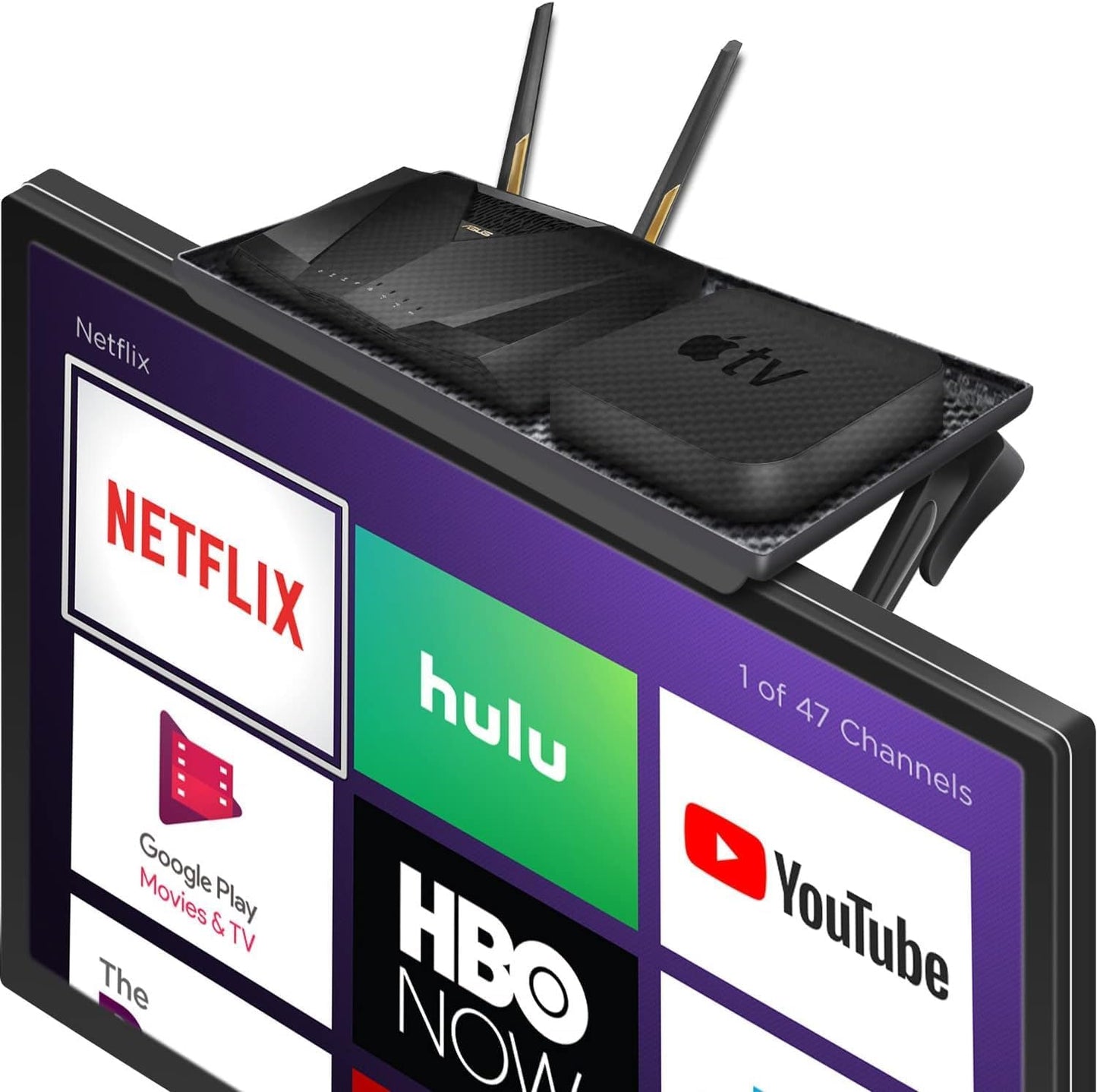 Organize with Ease: Adjustable Top Shelf Mount for TV/PC