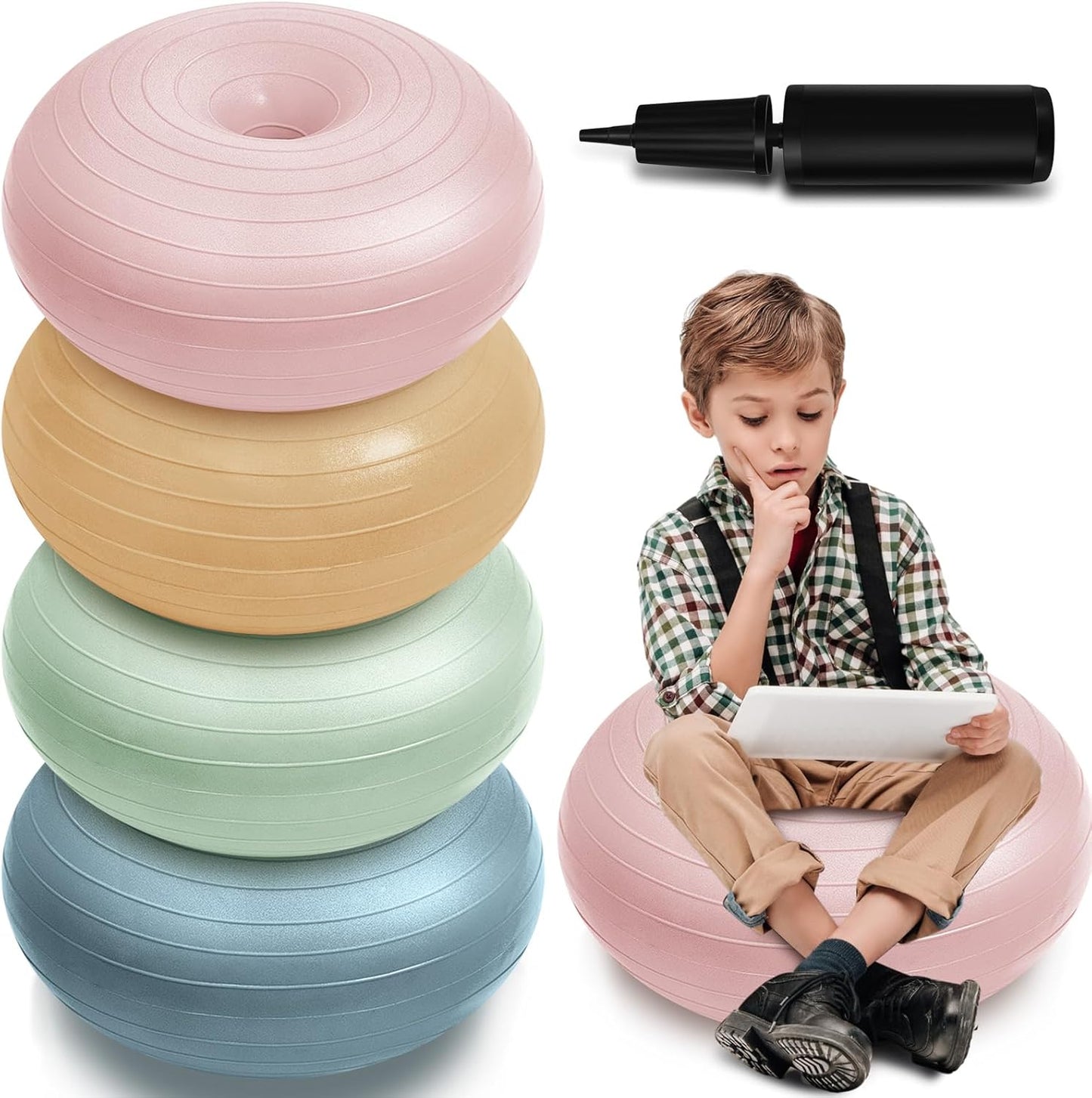 Lewtemi 4 Pcs Flexible Seating for Classroom with Yoga Balls