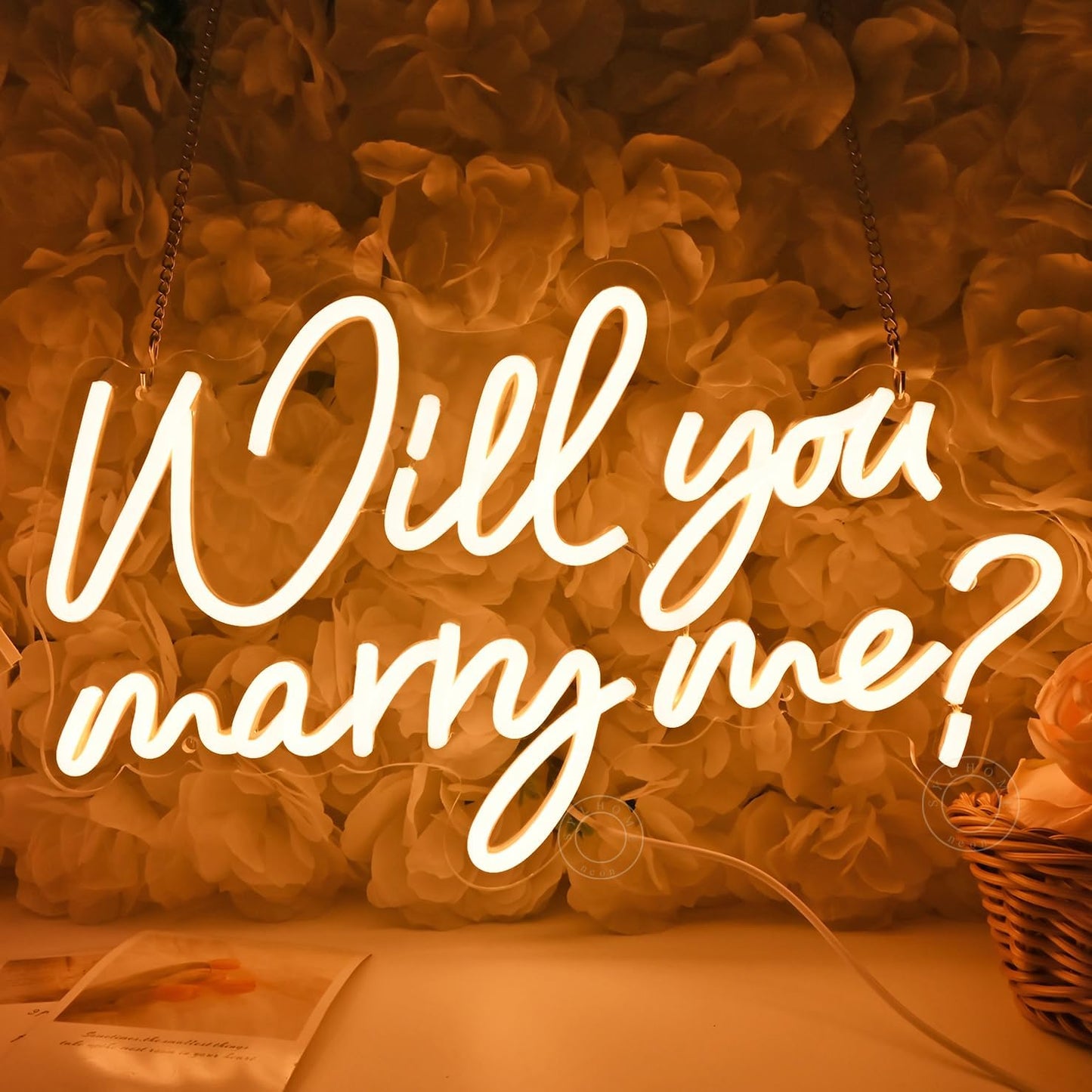 SYLHOME Will You Marry Me ? LED Neon Light Sign for Proposals