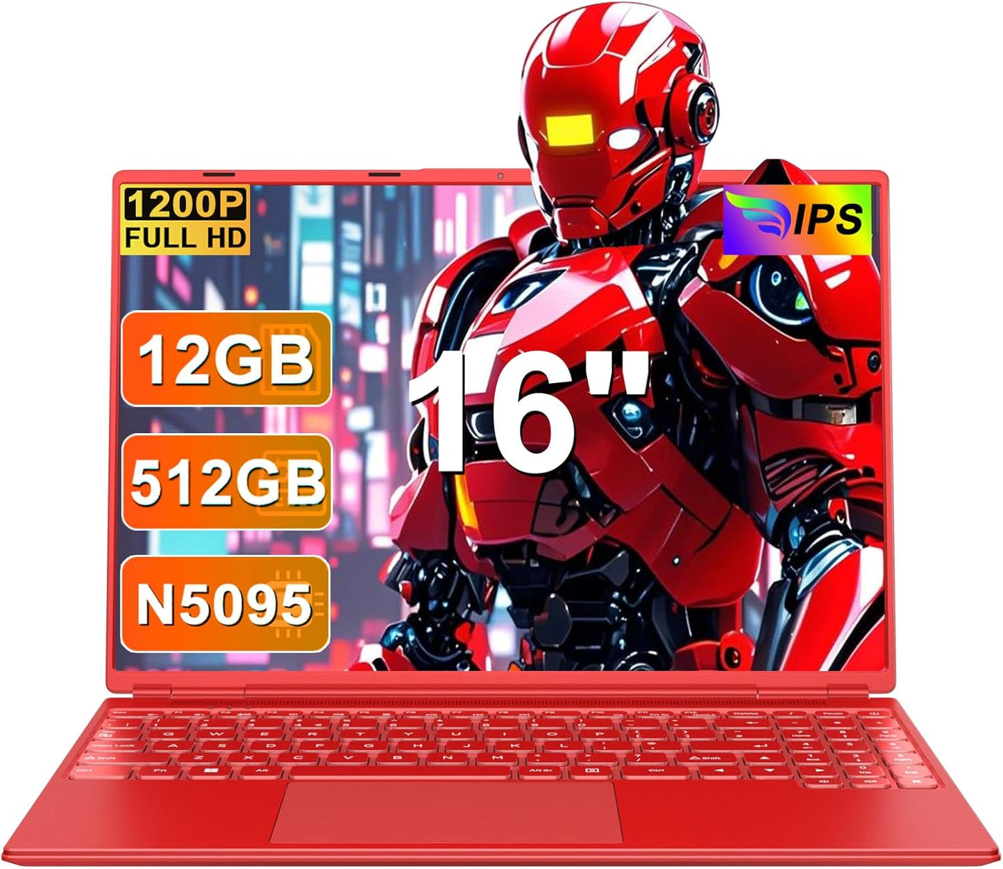 2025 16 Inch Gaming Laptop N5095 with 12GB RAM and 512GB SSD
