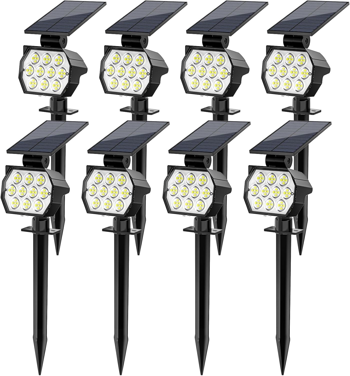 Solar Spot Lights Outdoor Waterproof IP67 - 8 Pack 50 LED