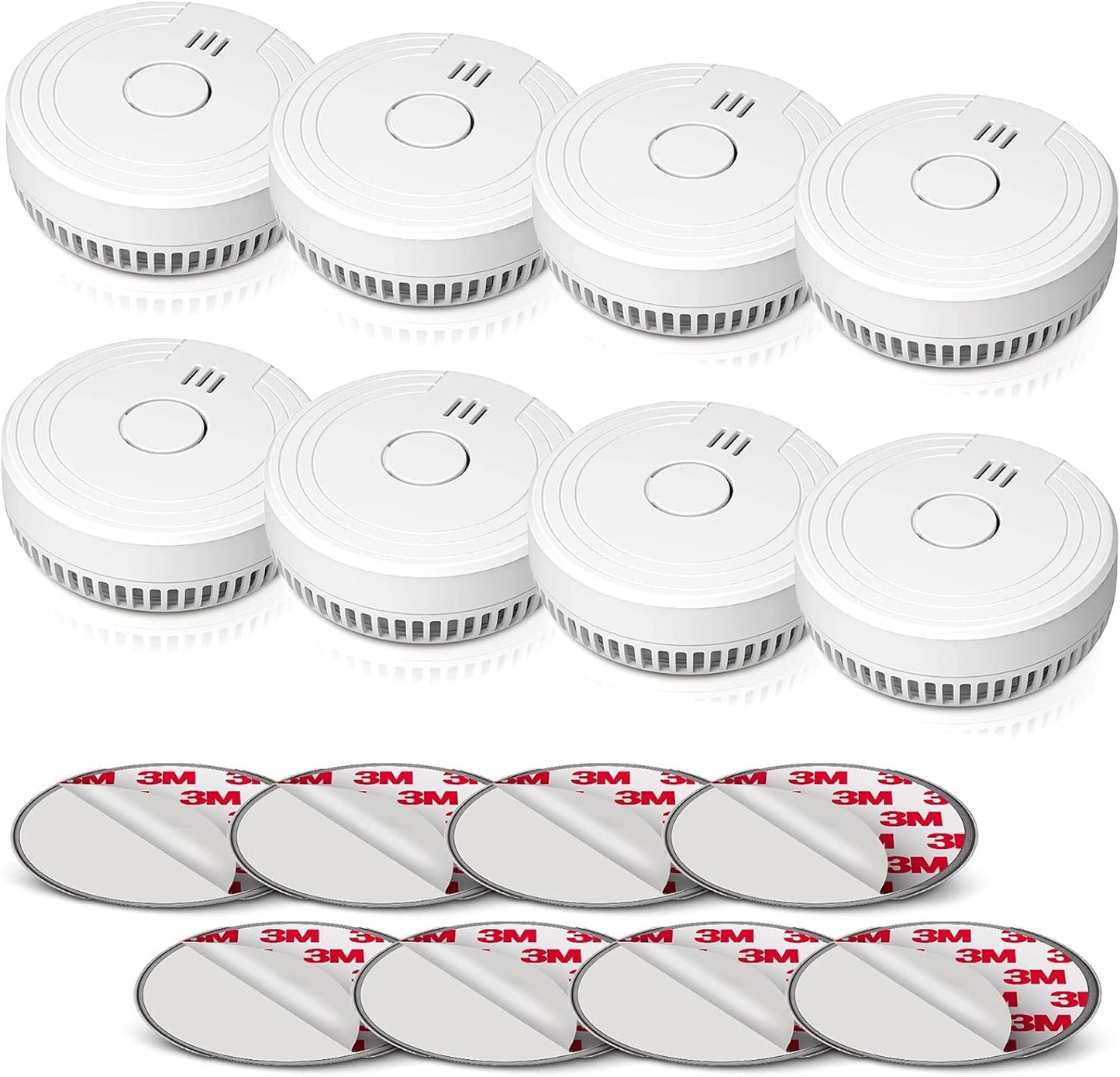 Ecoey Smoke Alarm Fire Detector for Home Safety - 8 Packs