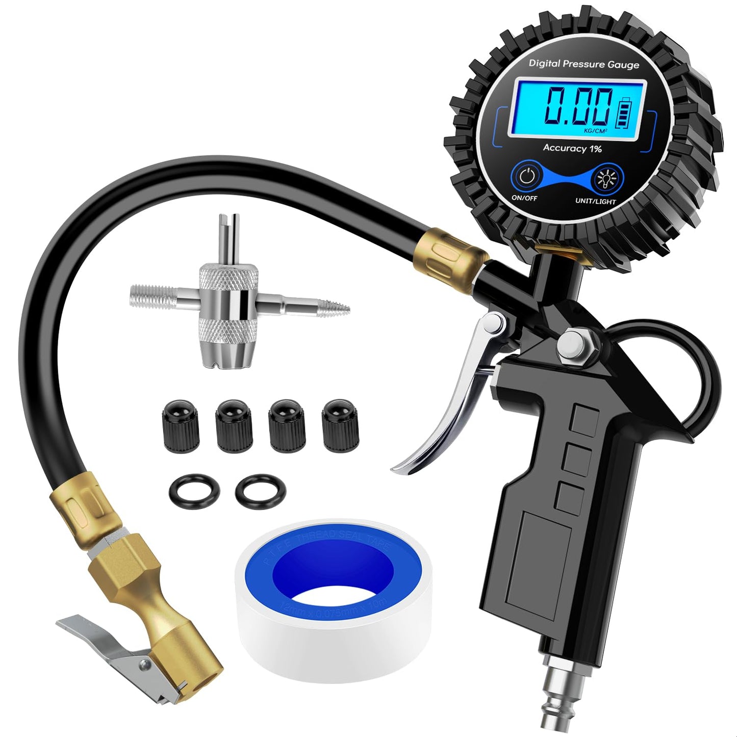 Nilight 50026R Digital Tire Inflator - Precise 0.1 Display Resolution