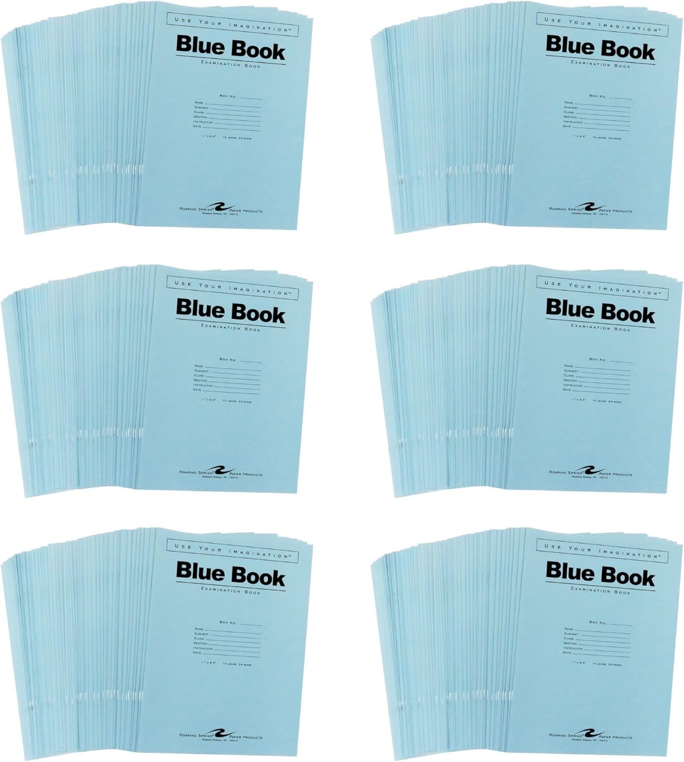 ROARING SPRING Exam Blue Books for School Tests and Essays
