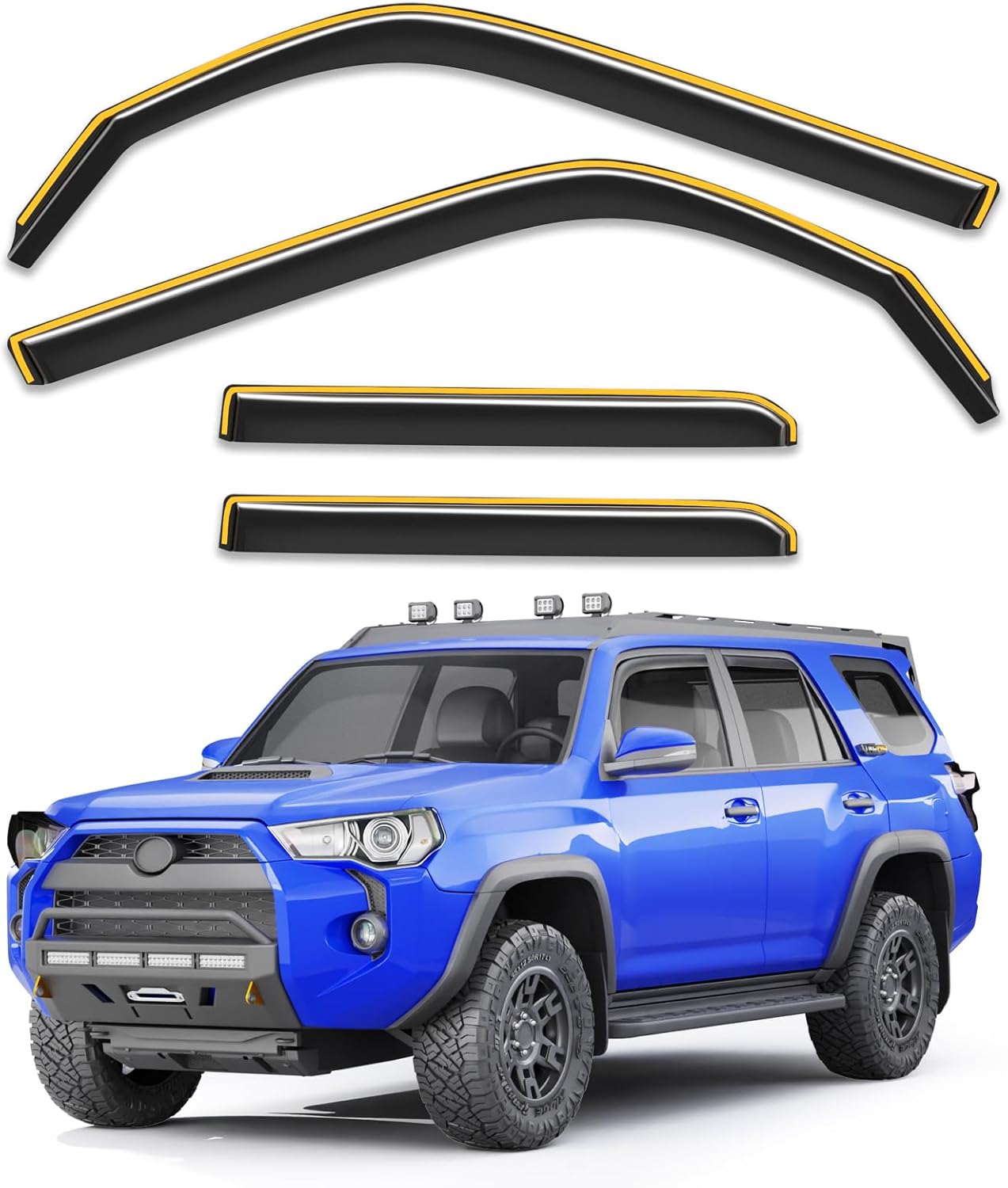In-Channel Rain Guards for Toyota 4Runner 2010-2024 - 4 pcs