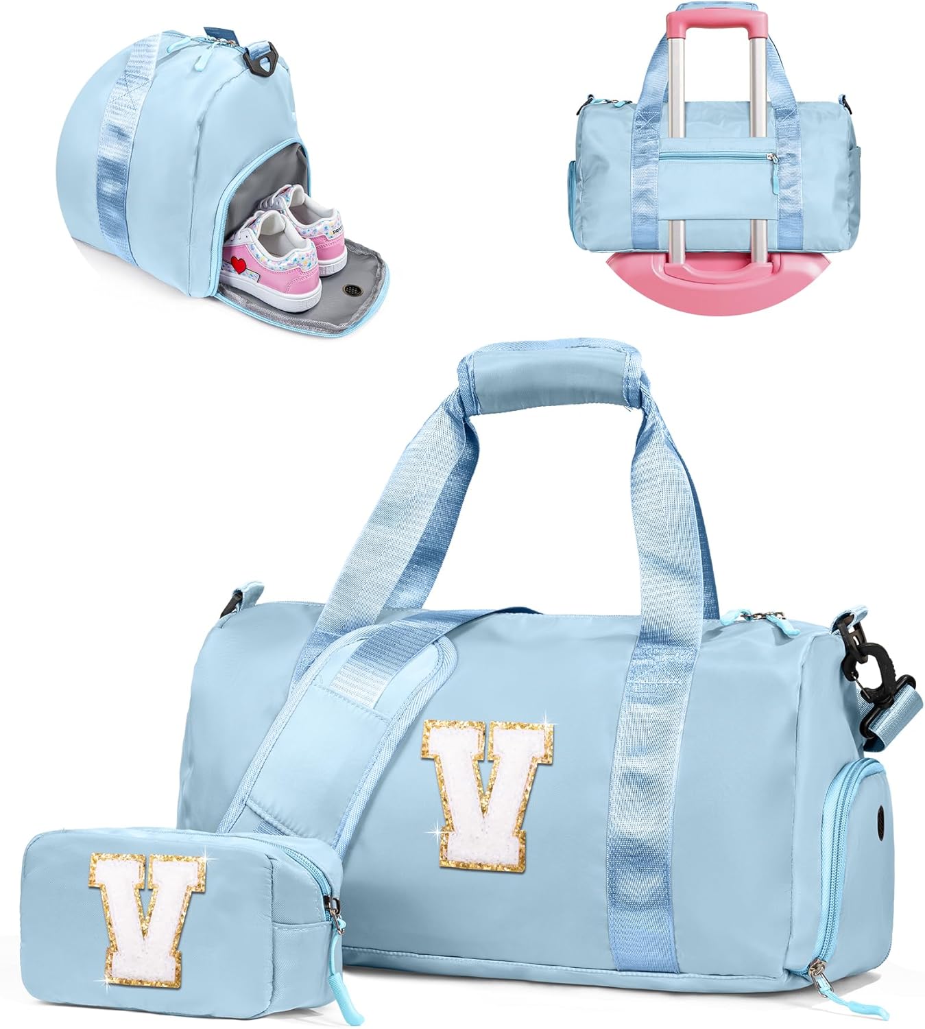 Personalized Gym Bag for Girls with Shoe Compartment Gift Set