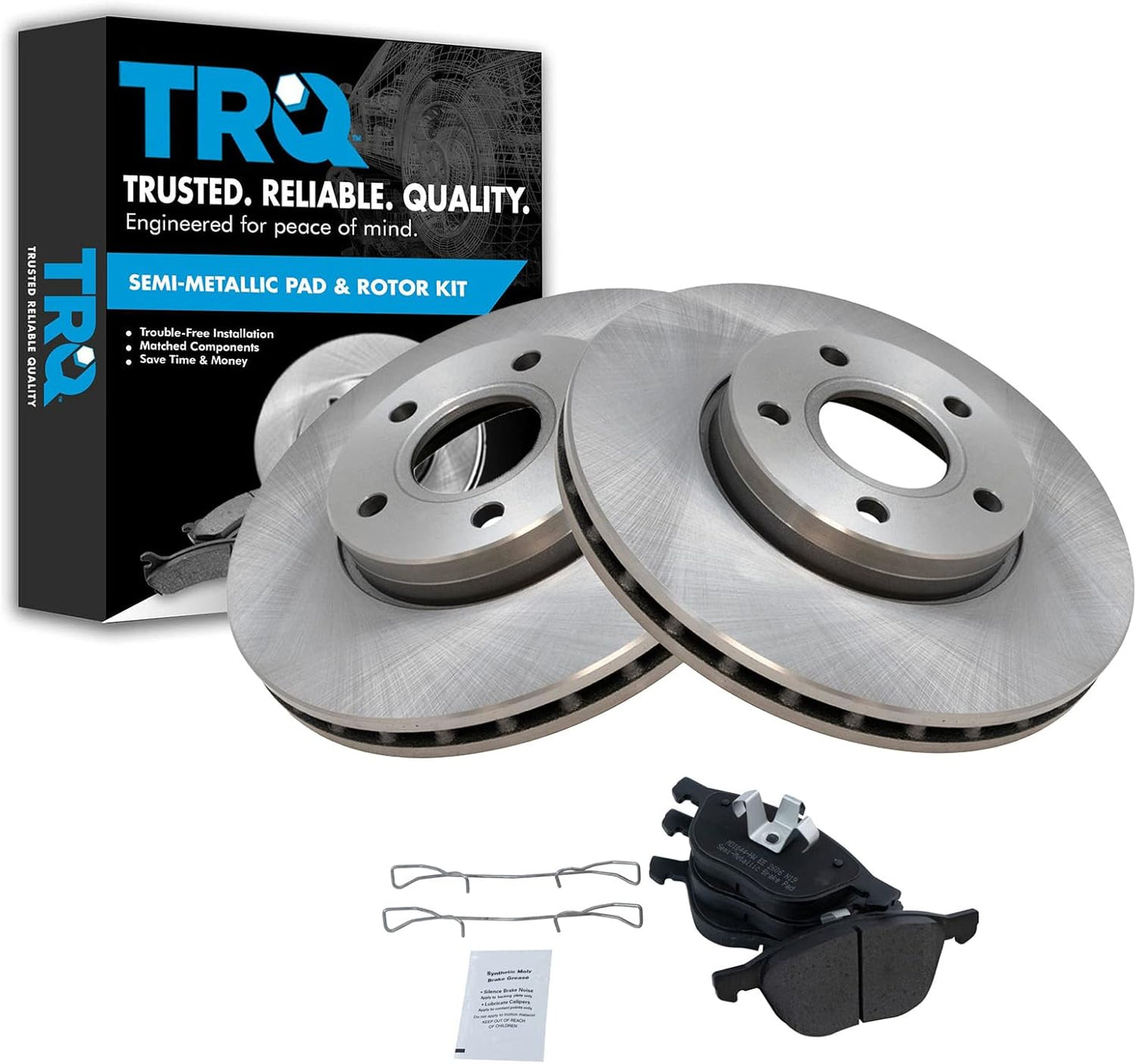 TRQ Front Brake Pad & Rotor Kit for 2013-2018 Ford C-Max
