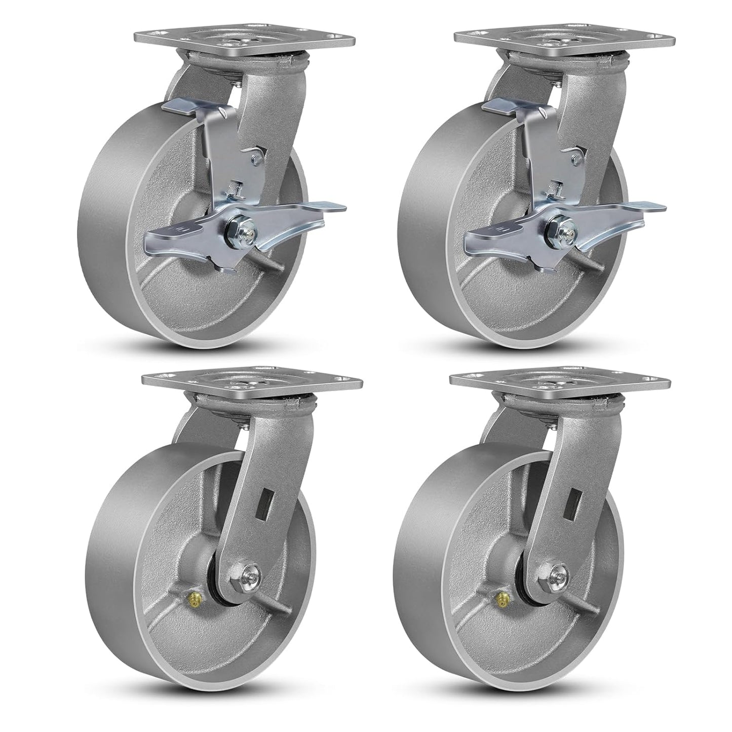 6in Heavy Duty Industrial Casters Set of 4 for Tough Use