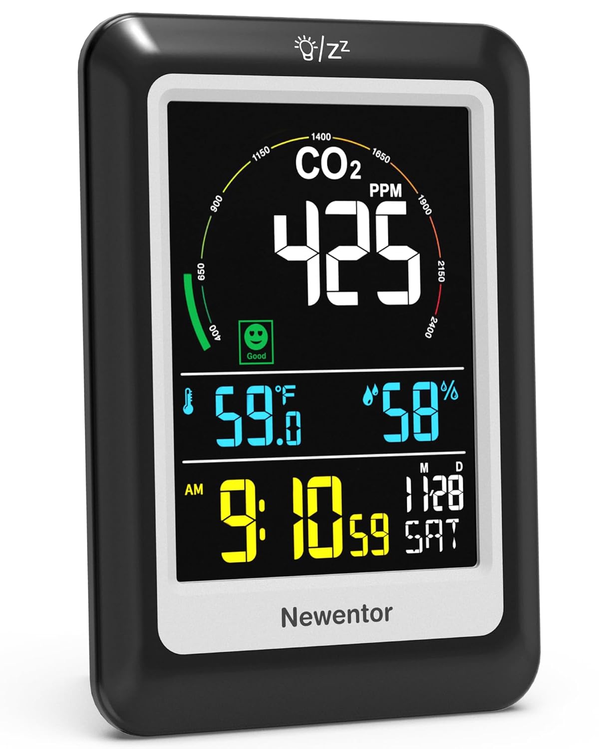 Newentor CO2 Monitor - Voice Alert, Large Display