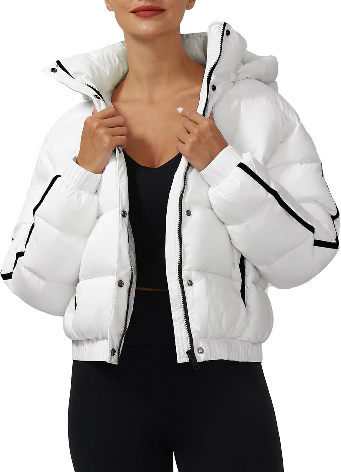 Pioneer Camp Women's Waterproof Cropped Puffer - Stay Warm in Style