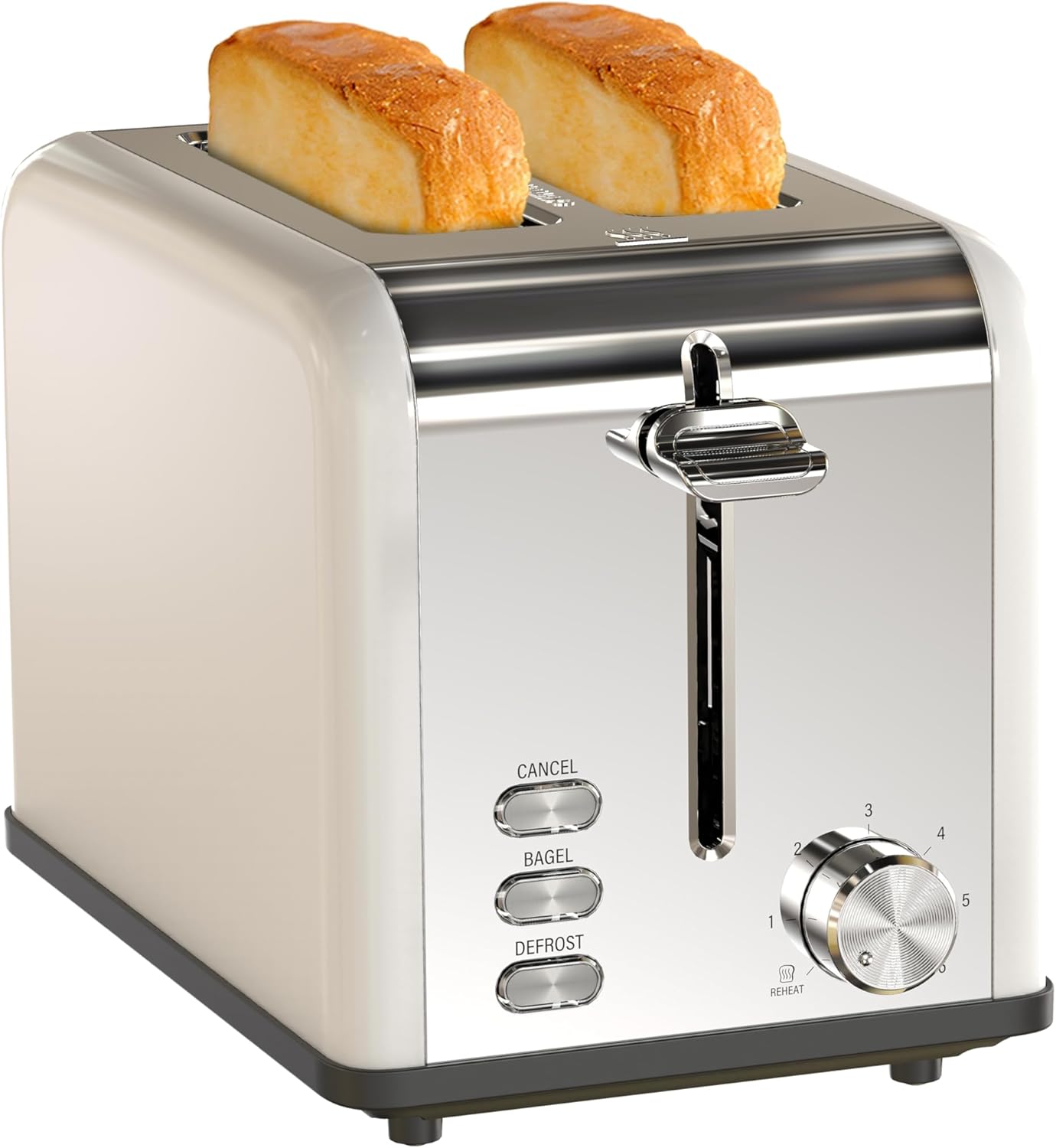 Simple Deluxe 2-Slice Toaster with 6 Browning Settings and Functions