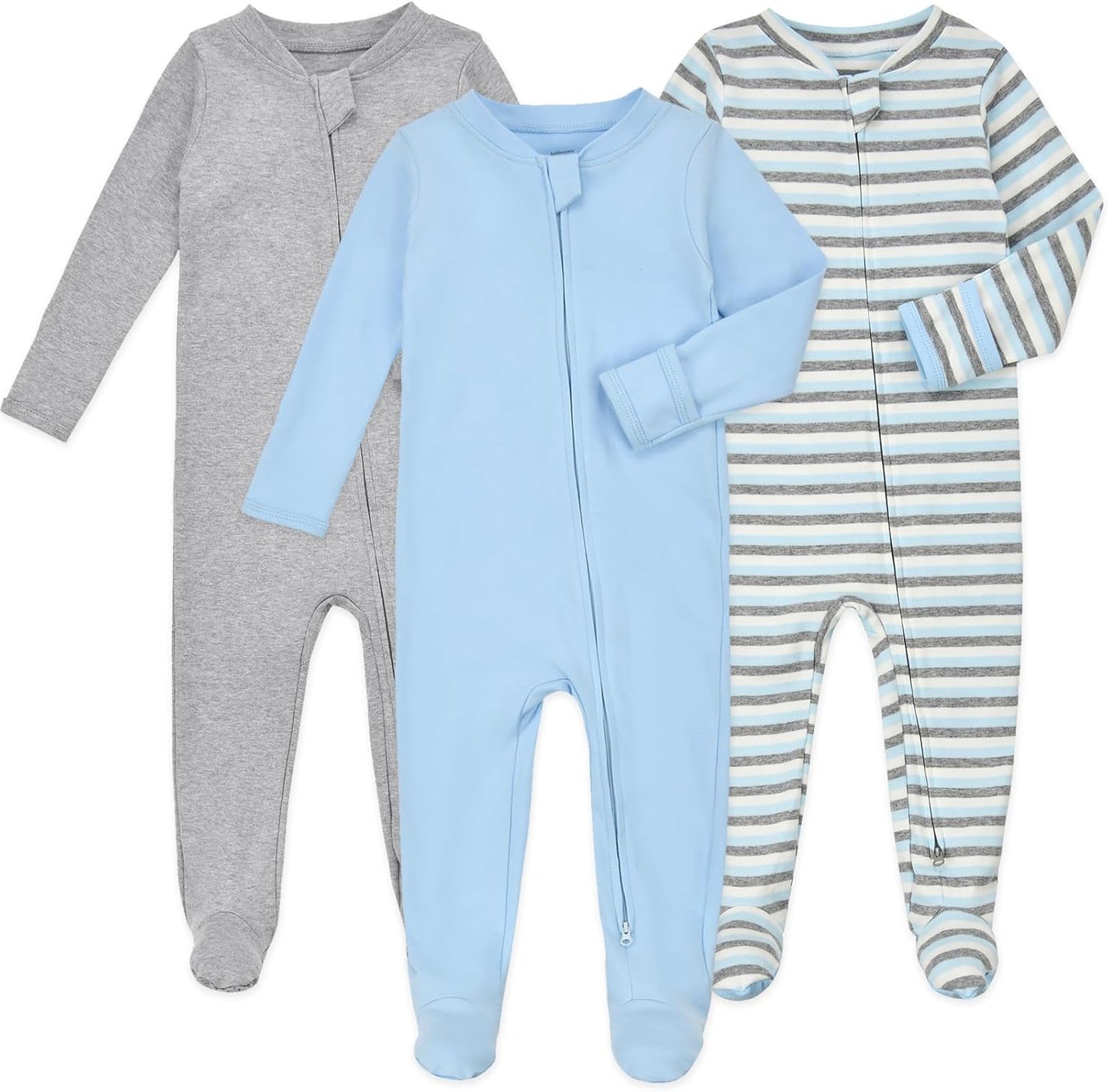 Aablexema Baby Footie Pajamas with Mittens for Cozy Sleep