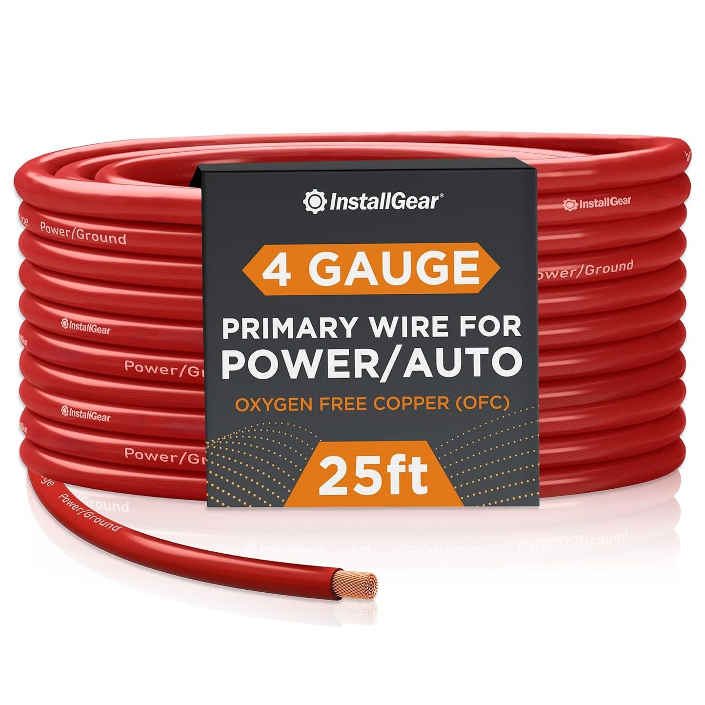 InstallGear 4 Gauge Battery Cable - Durable Power Wire for Audio