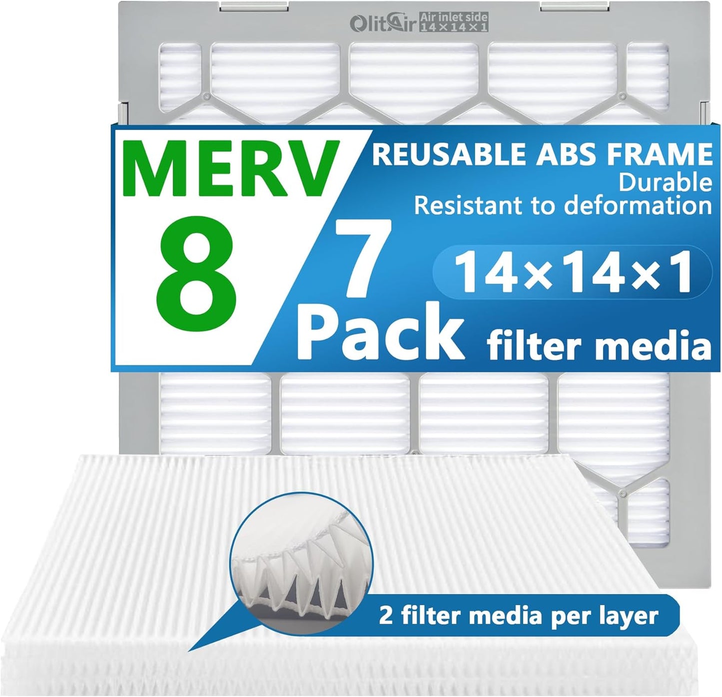 Save Big on Clean Air: OlitAir 14x14x1 MERV 8 Filter 7-Pack