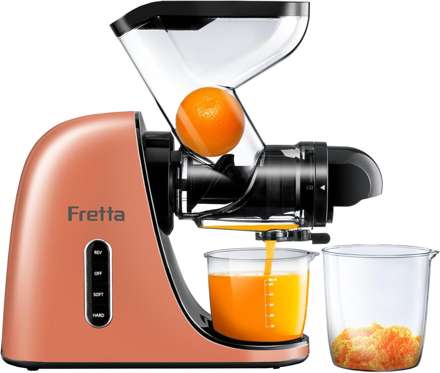 Fretta Cold Press Juicer with 3ft' Feeding Chute for Easy Juicing
