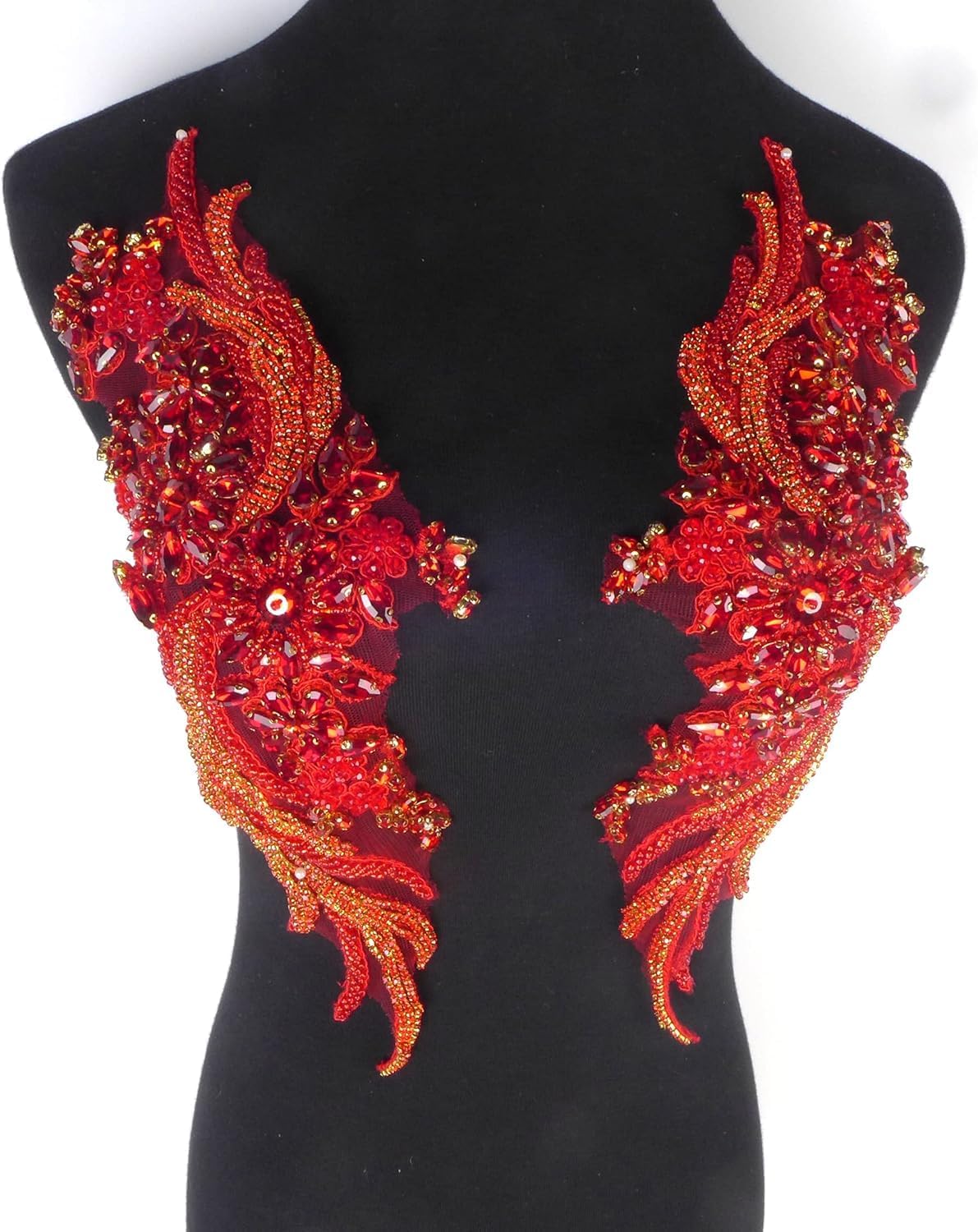 Hand-Made Beaded Rhinestones DIY Clothing Appliques Patch