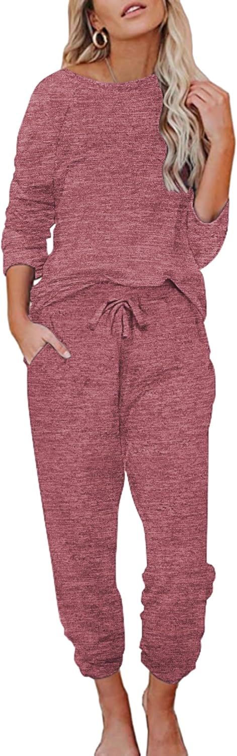 Ekouaer Womens Pajamas Set Long Sleeve Loungewear for Comfort