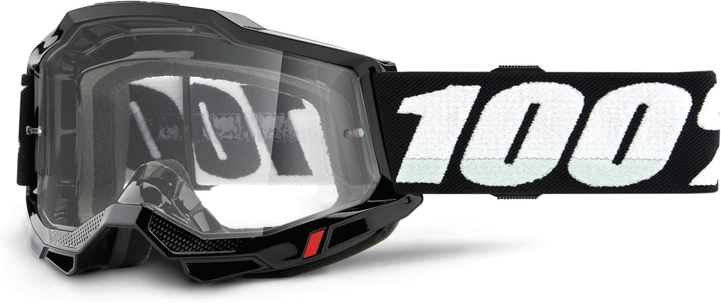 Premium Dirt Bike Goggles - 100% Accuri 2 - Black/Clear Lens