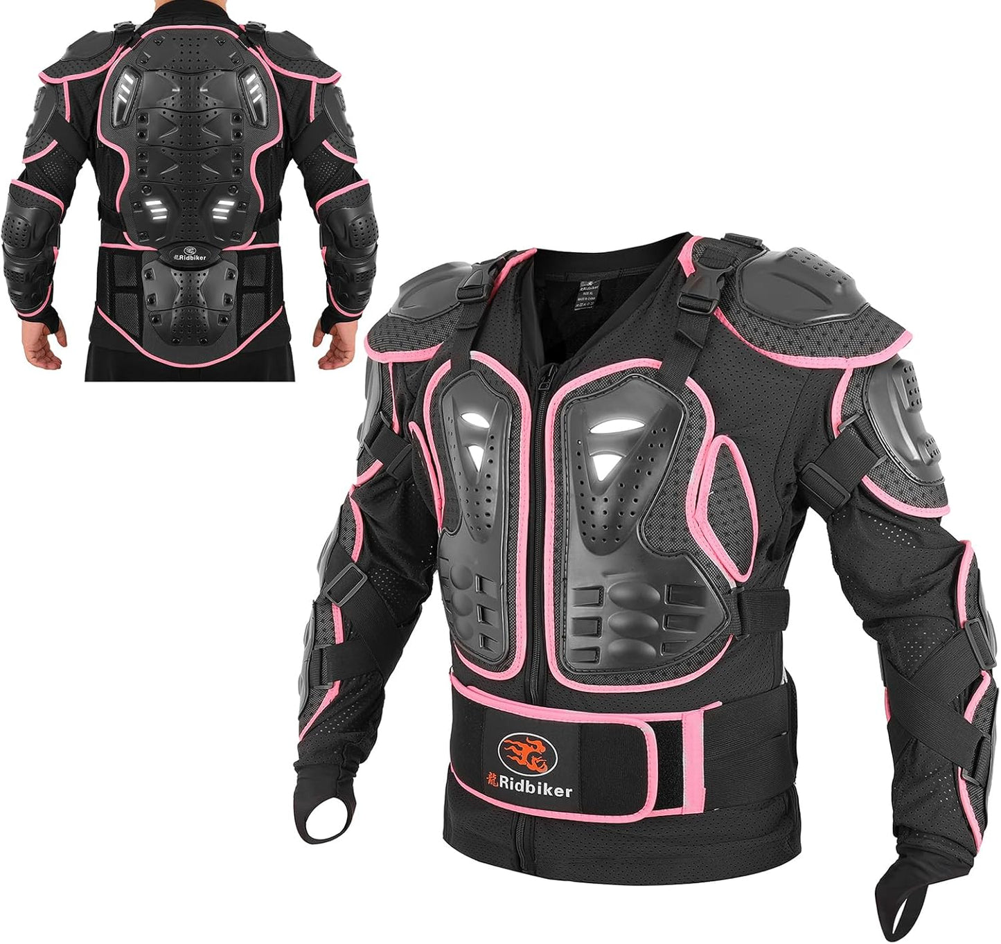 RIDBIKER Motorcycle Jacket with Full Body Armor for Men