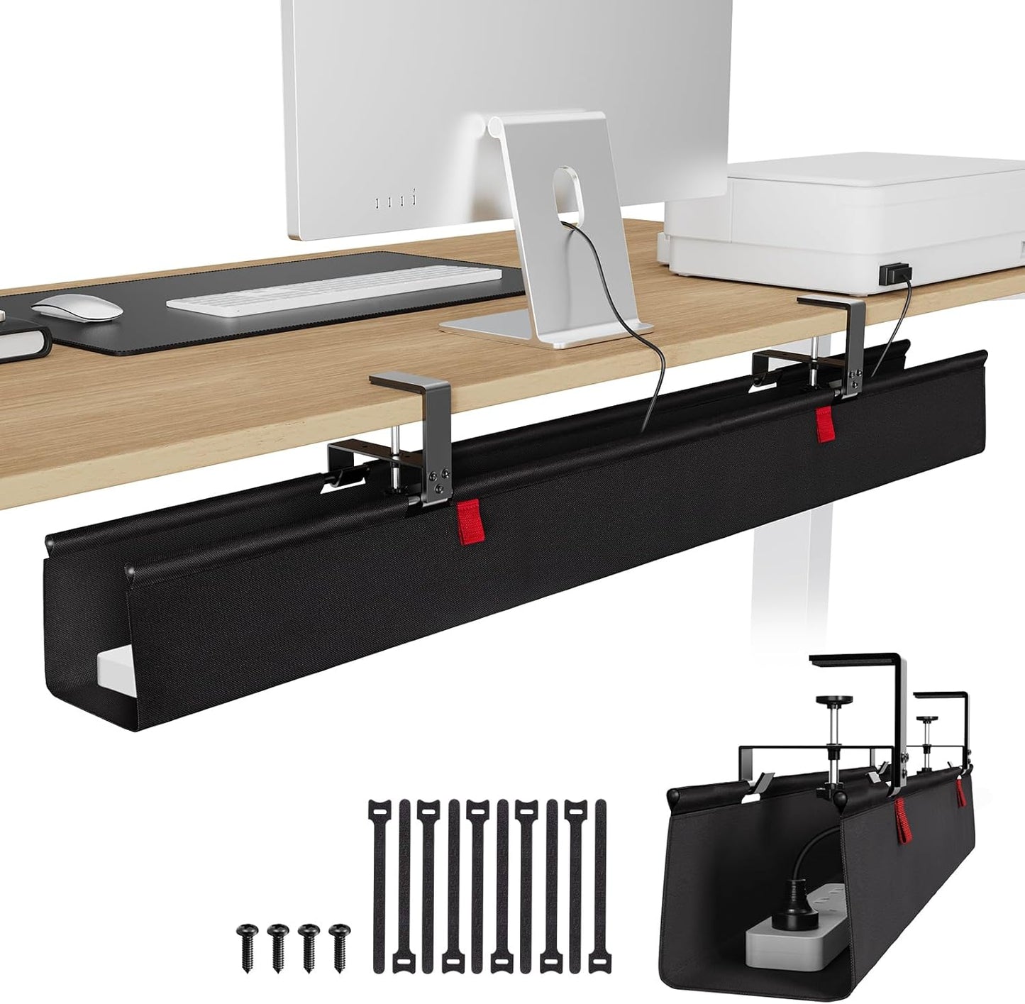 KEEGH Extra Large Under Desk Cable Management Tray for Tidy Workspaces