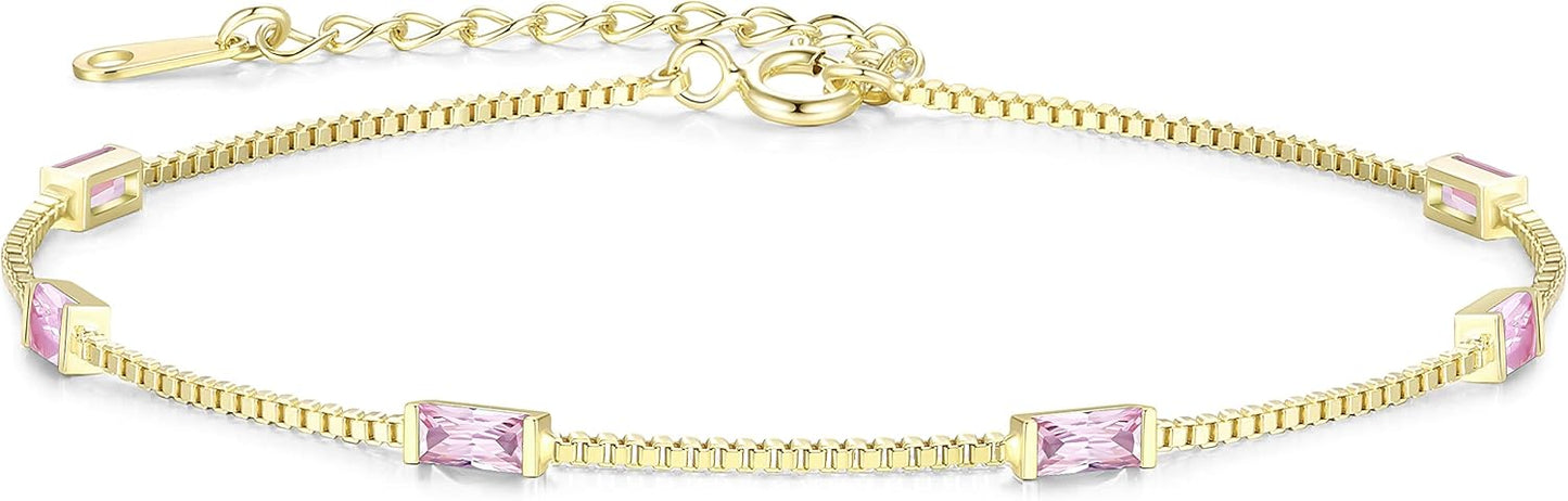 Elegant Birthstone Bracelets for Women in 925 Sterling Silver