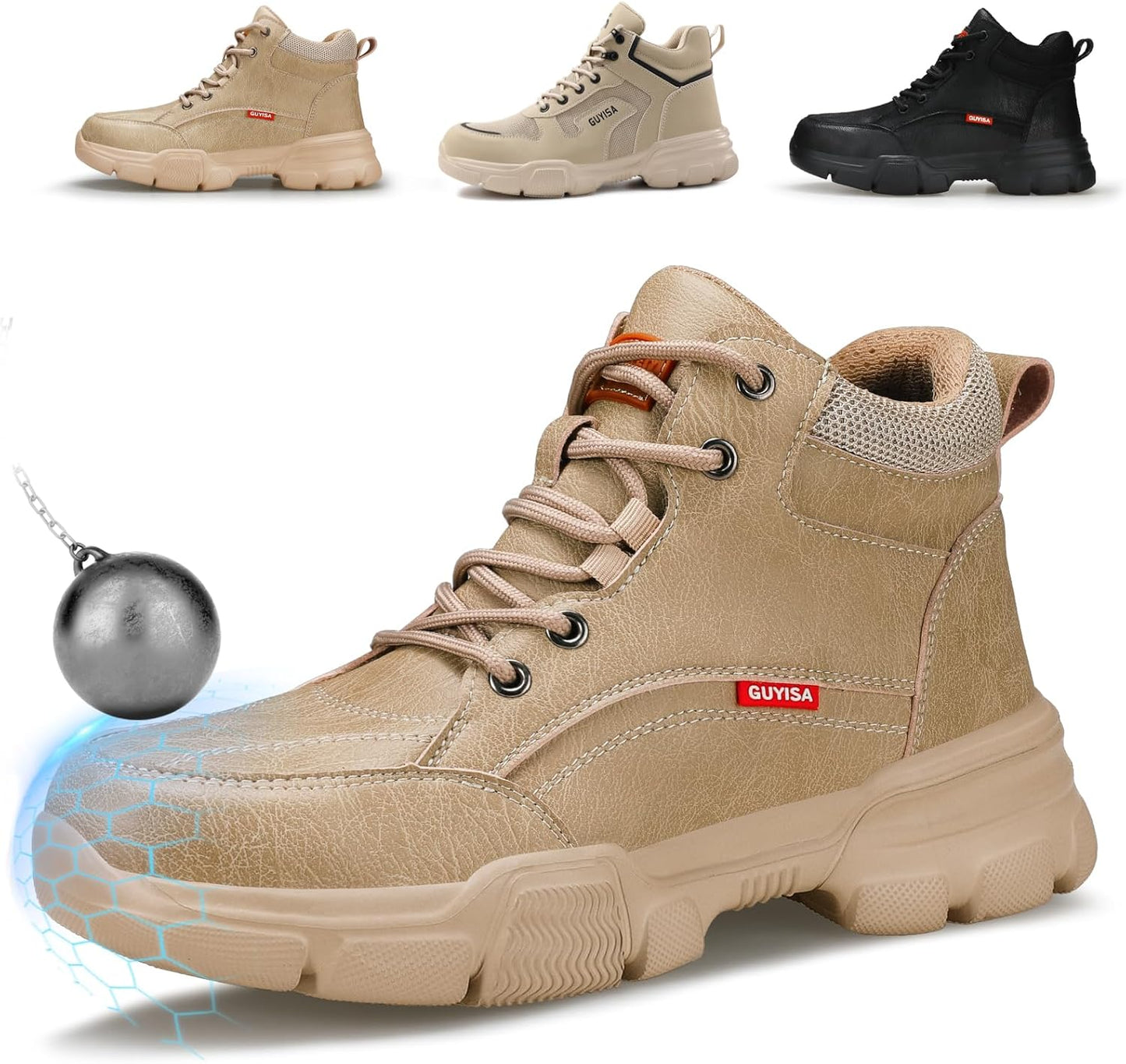 Water-resistant Work Boots for Men with Steel Toe Protection