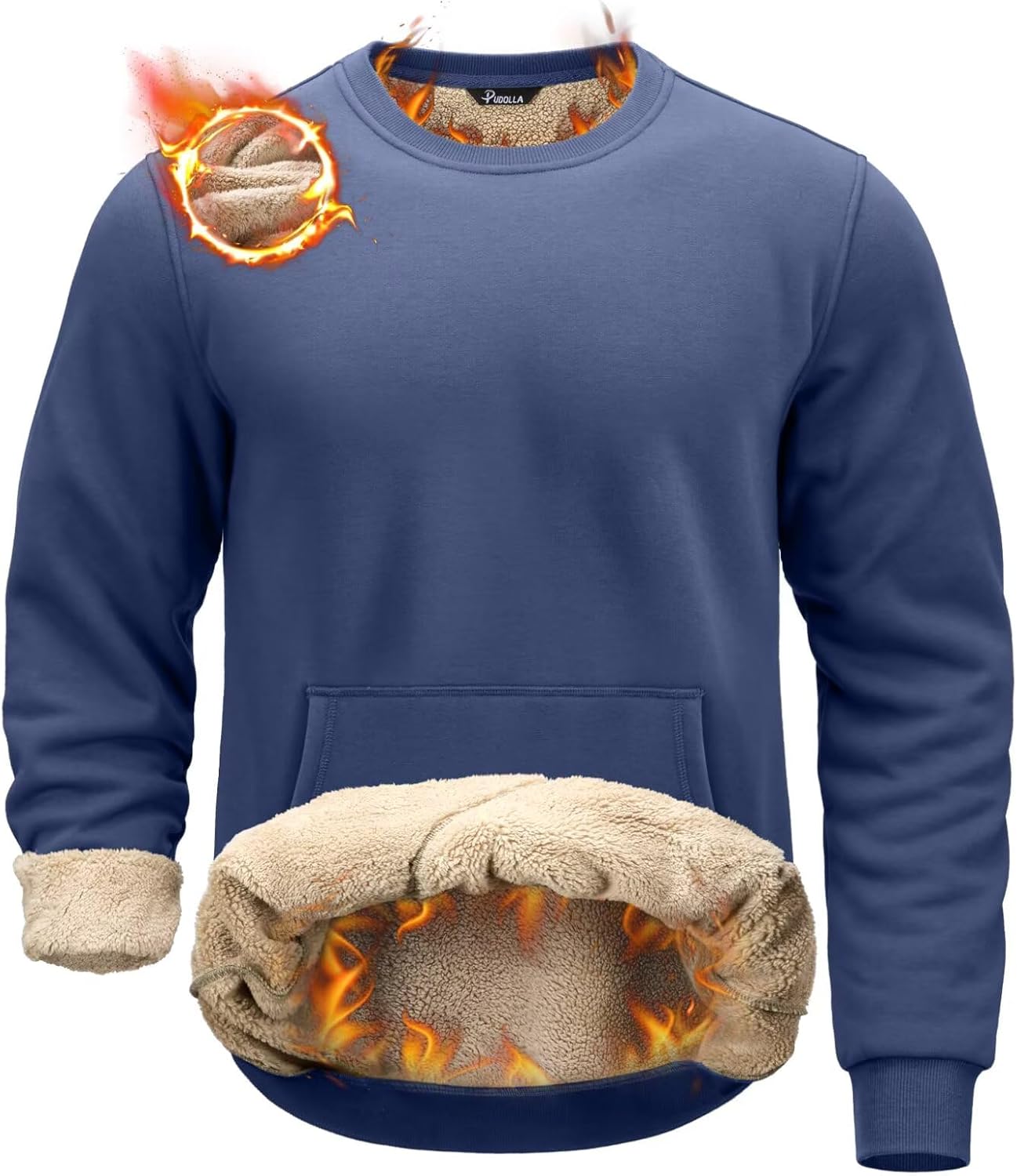 Pudolla Men's Sherpa Lined Sweatshirts for Ultimate Warmth
