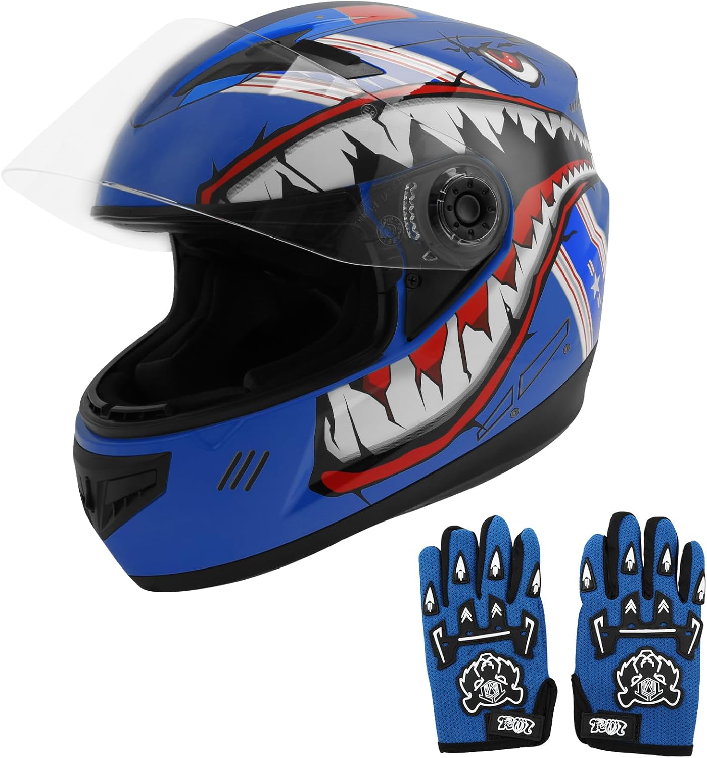 TCMT Dot Youth Motocross Offroad Full Face Shark Helmet Review