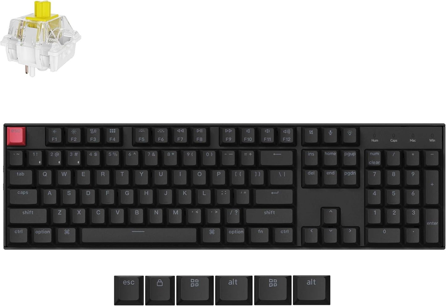 Keychron K10 Wireless Gaming Keyboard, Super Banana Switch, USB-C, Backlit