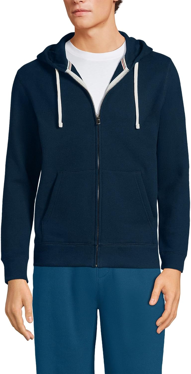 Lands' End Men's Serious Sweats Full Zip Hoodie for Comfort