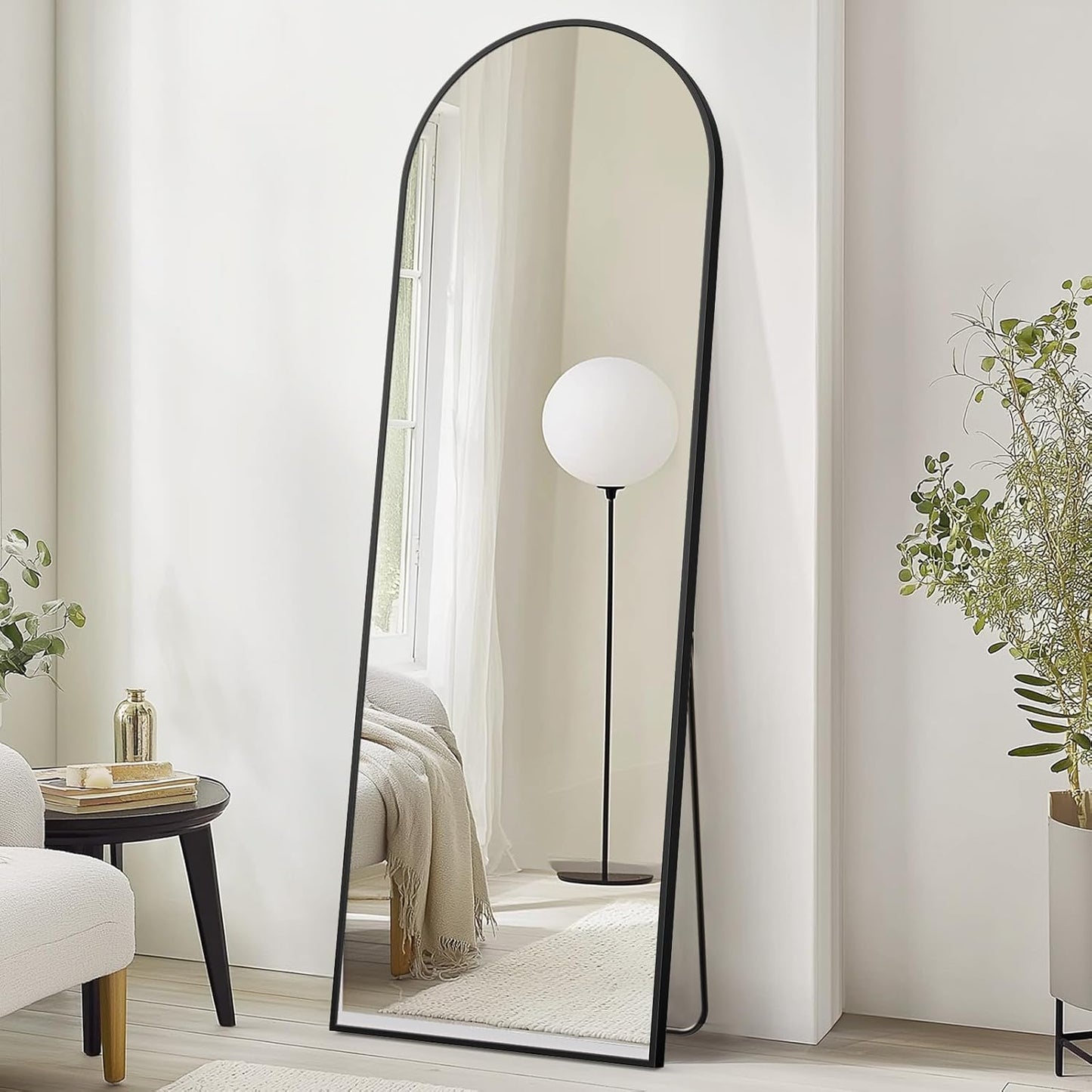 DUMOS Arched Full Length Mirror with Stand for Modern Decor