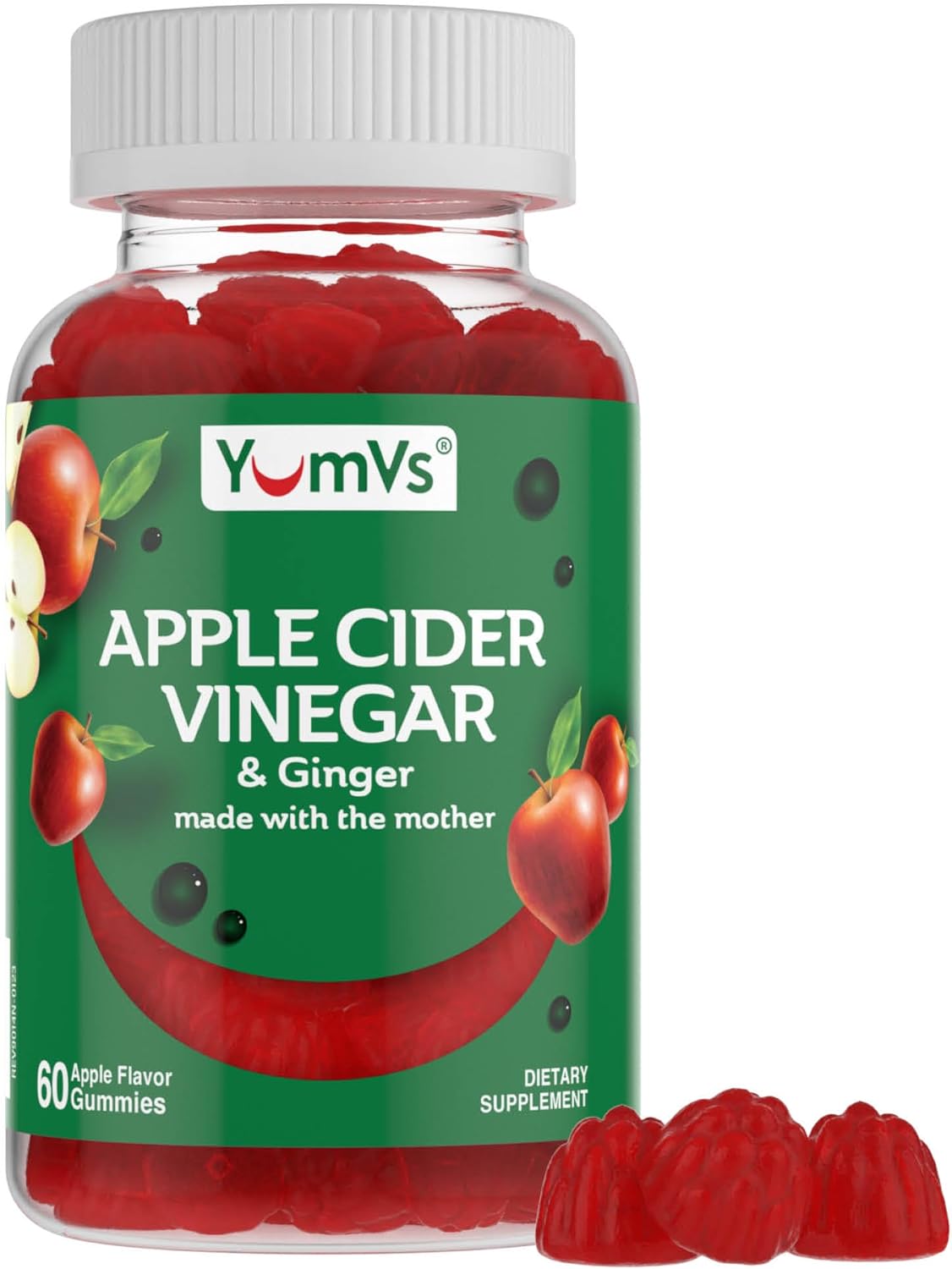YUM-V'S Apple Cider Gummies with Mother & Ginger - Heart & Digestive Support