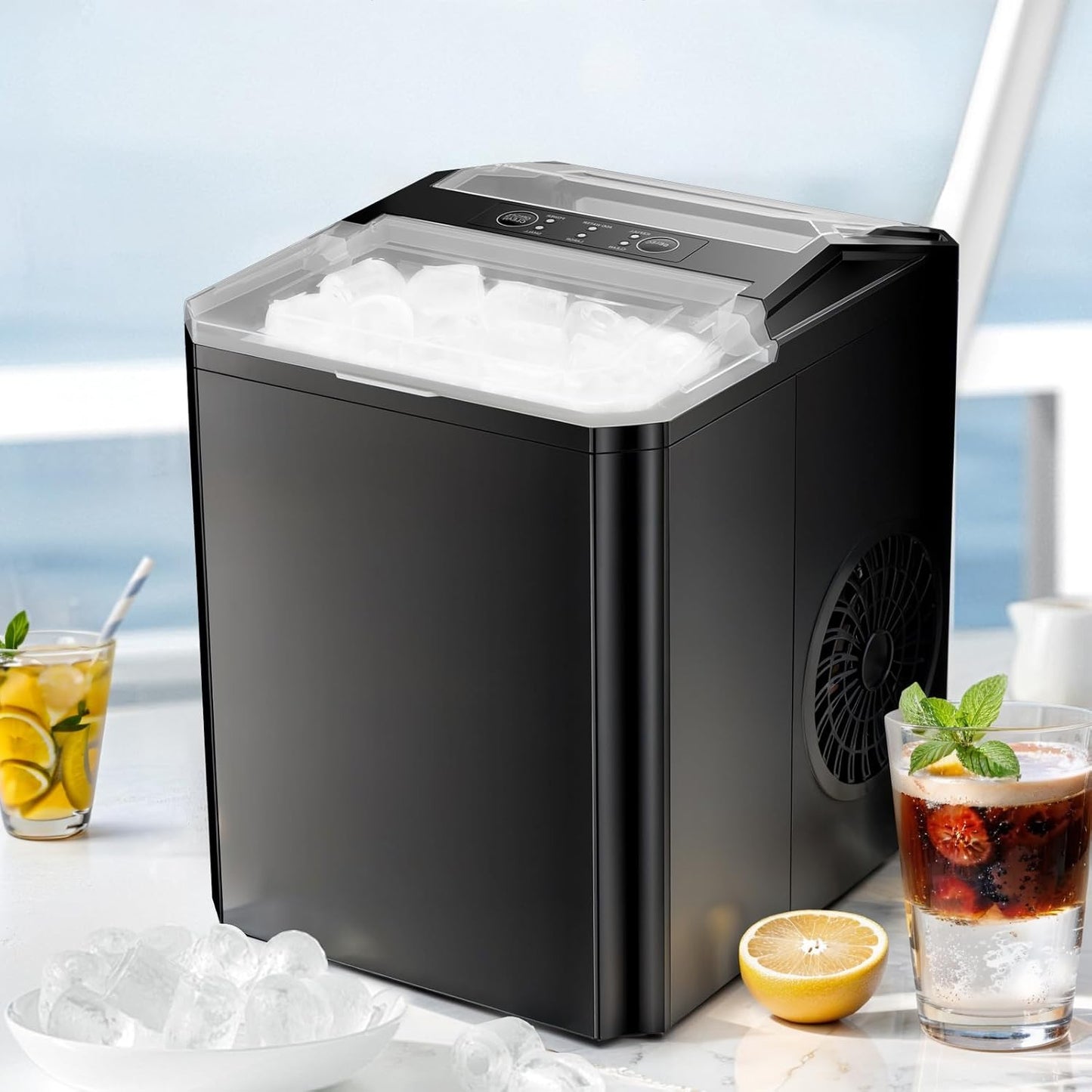 Fast Ice Making: Zibbizo Portable Icemaker - 26lbs/24Hrs