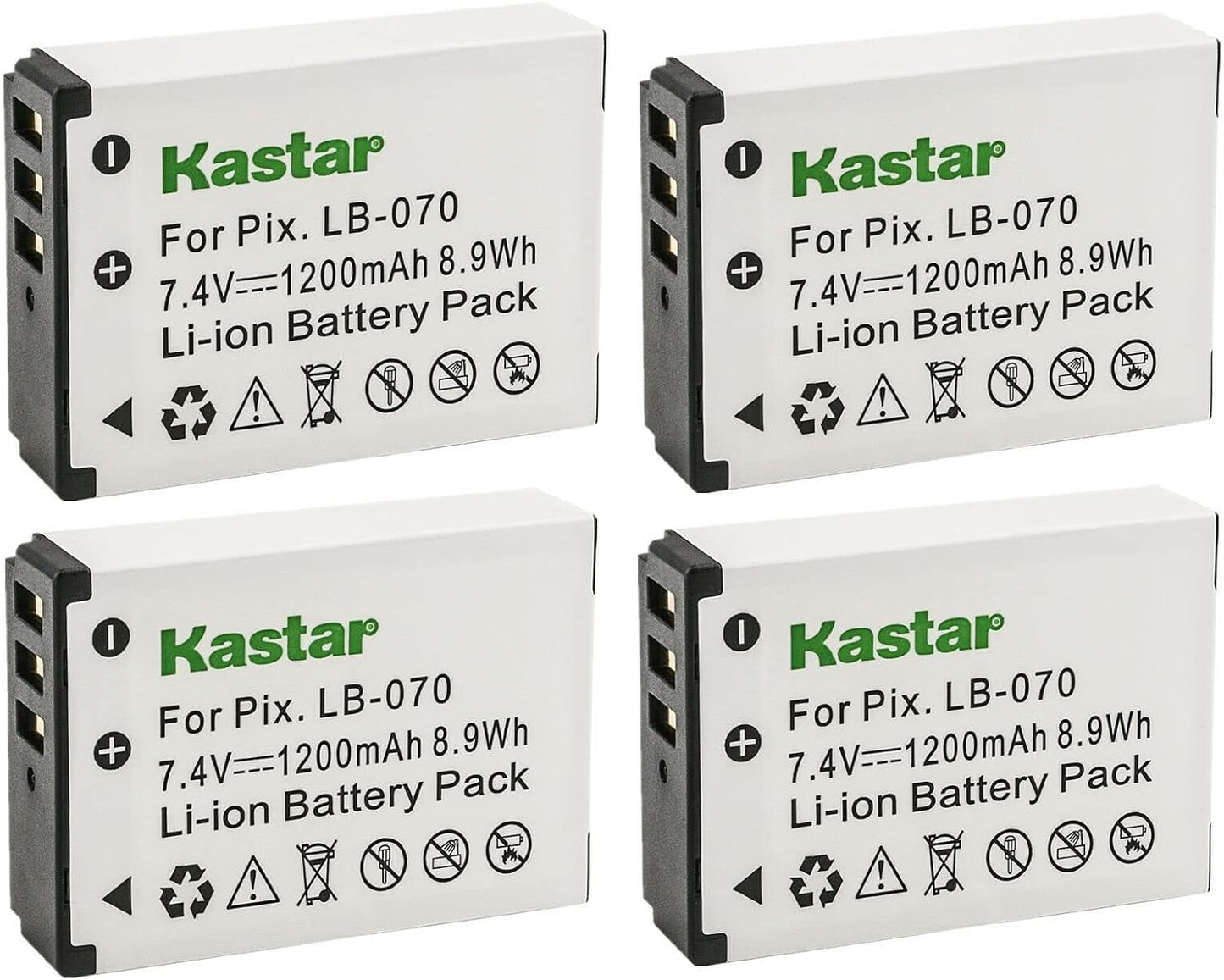 Kastar LB-070 Battery 4-Pack Replacement for Kodak Cameras