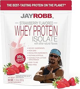 Jay Robb Strawberry Whey Protein Isolate for Muscle Building