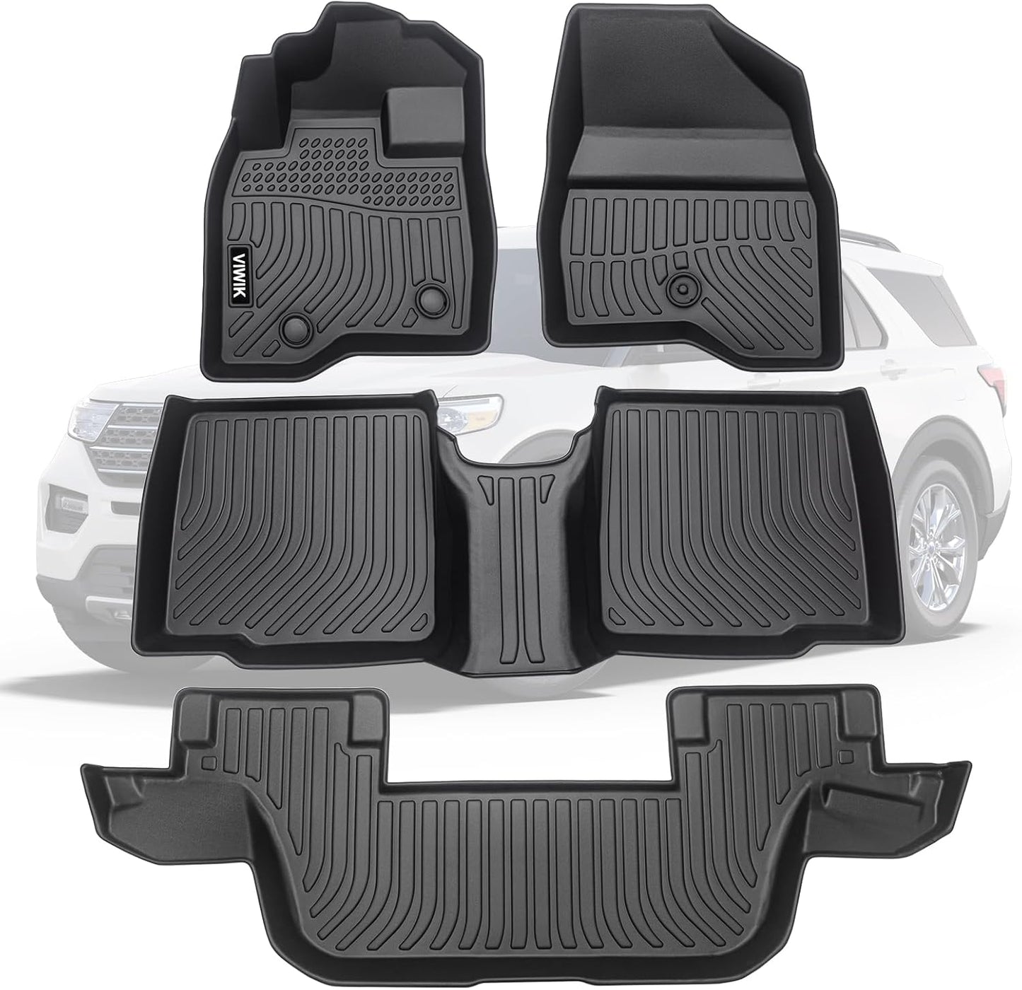 VIWIK Floor Mats for Ford Explorer 2015-2019, Custom Fit