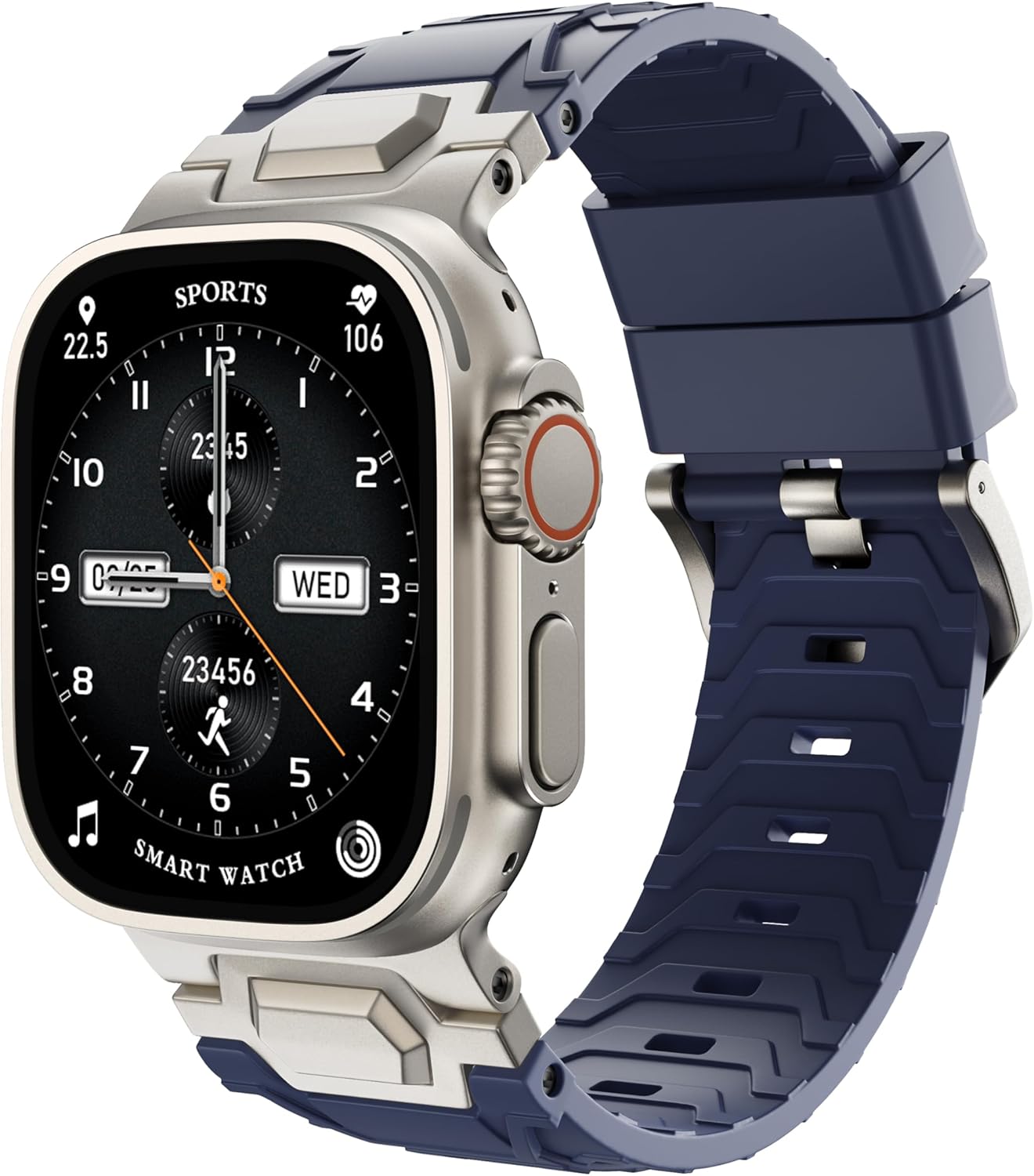 LULULOOK Titanium Connector Band: Rugged 26mm Smartwatch Band