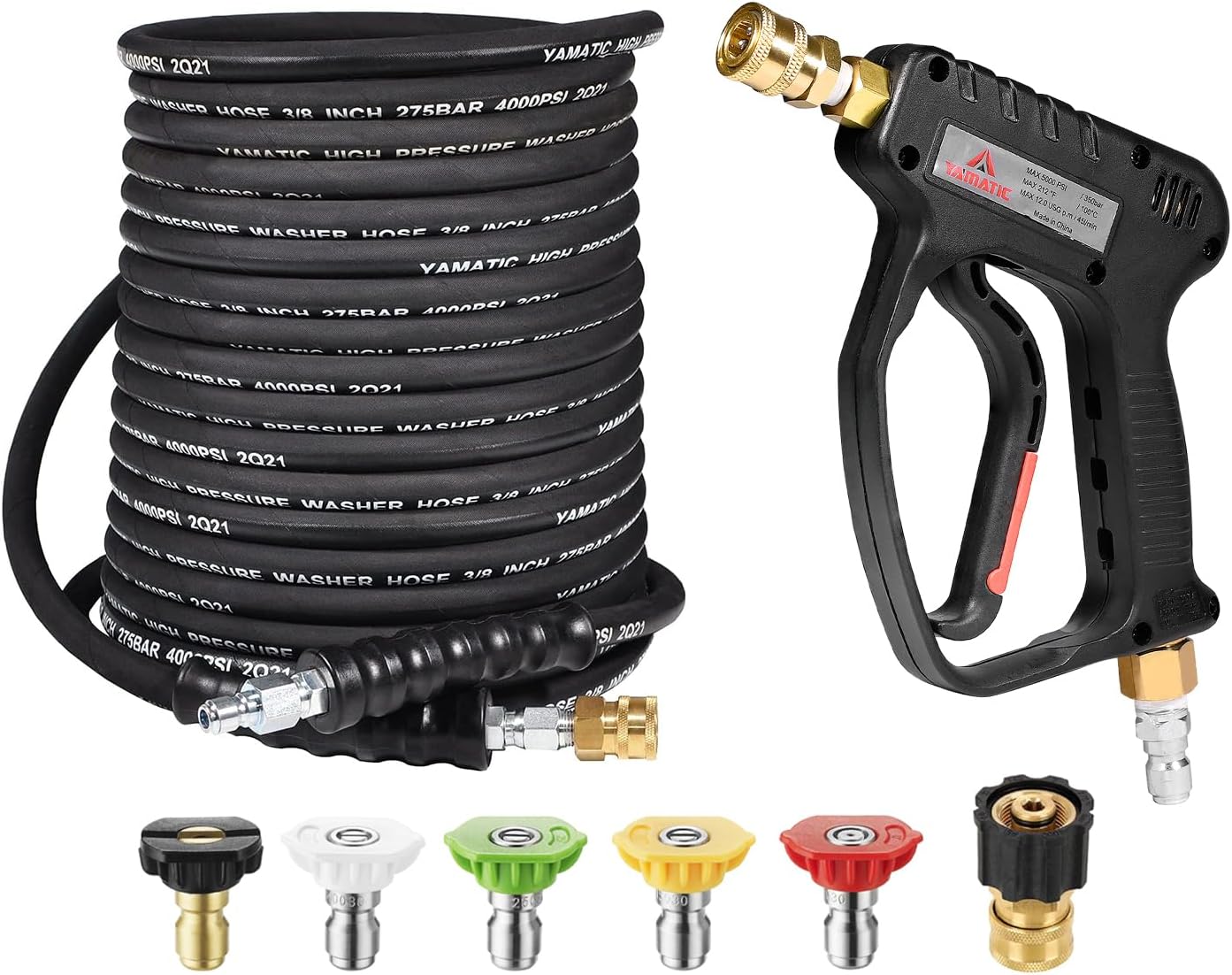 YAMATIC Short Pressure Washer Gun and Hose Kit for 4200 PSI