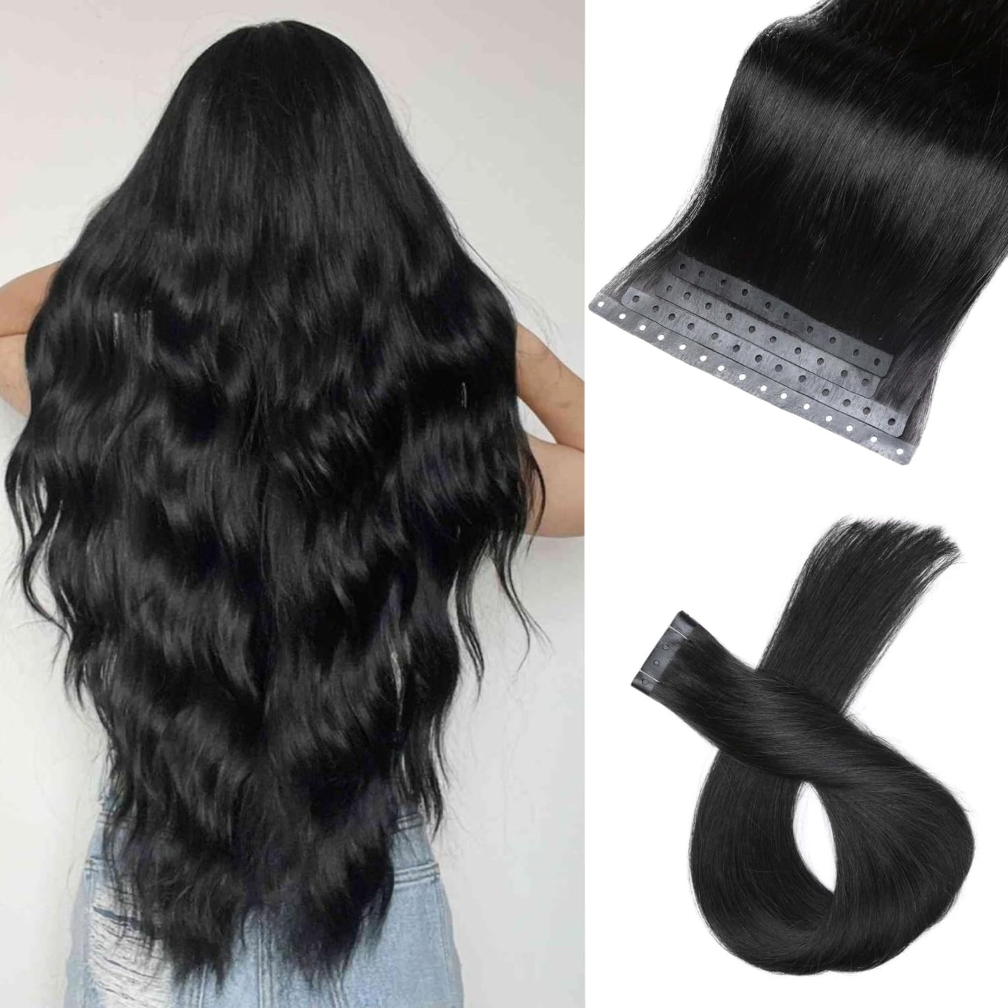 Human Hair Extensions Micro Ring PU Hair Extension for Glamour