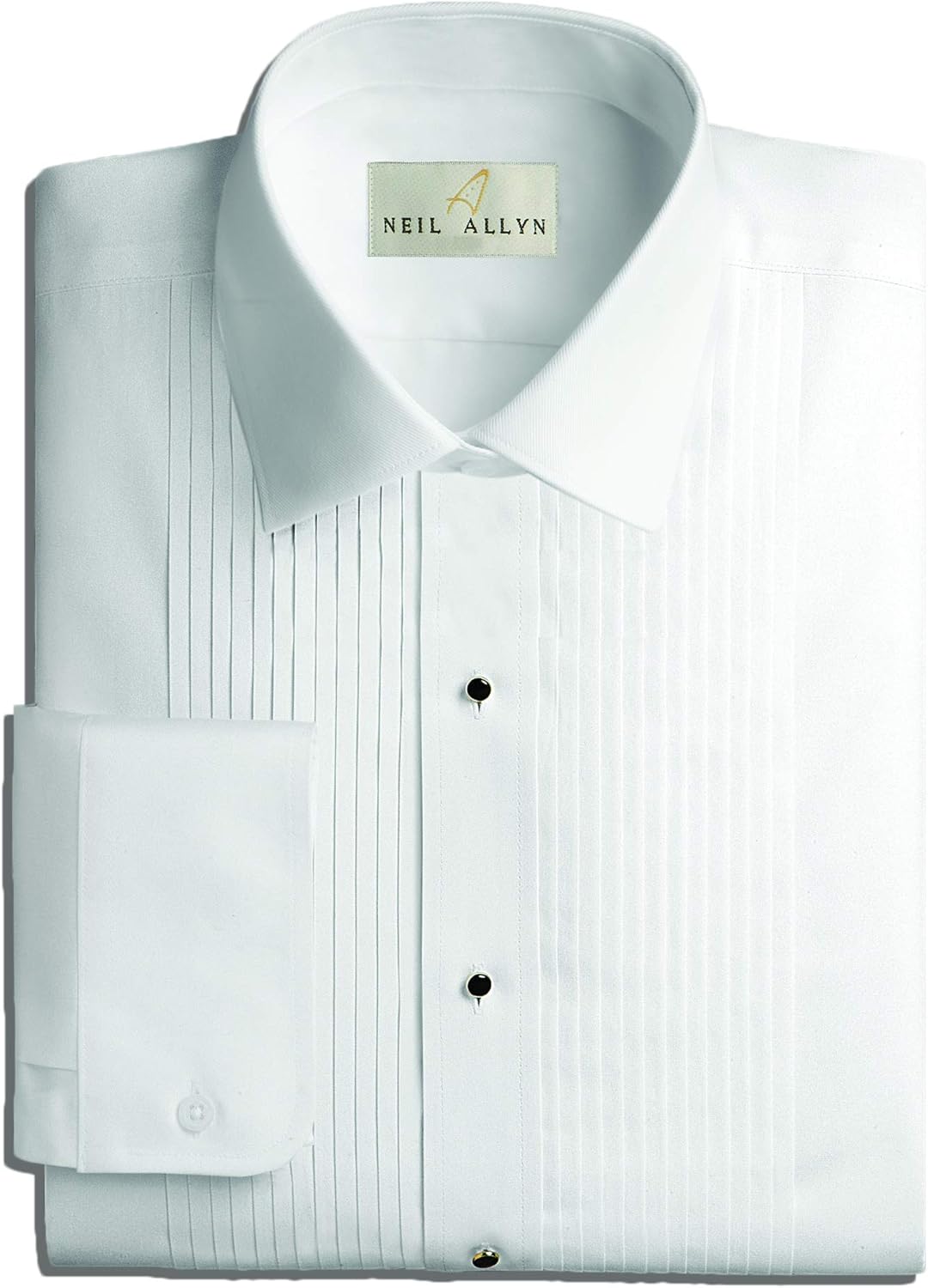 Mens Tuxedo Shirt with Laydown Collar and Pleats for Style