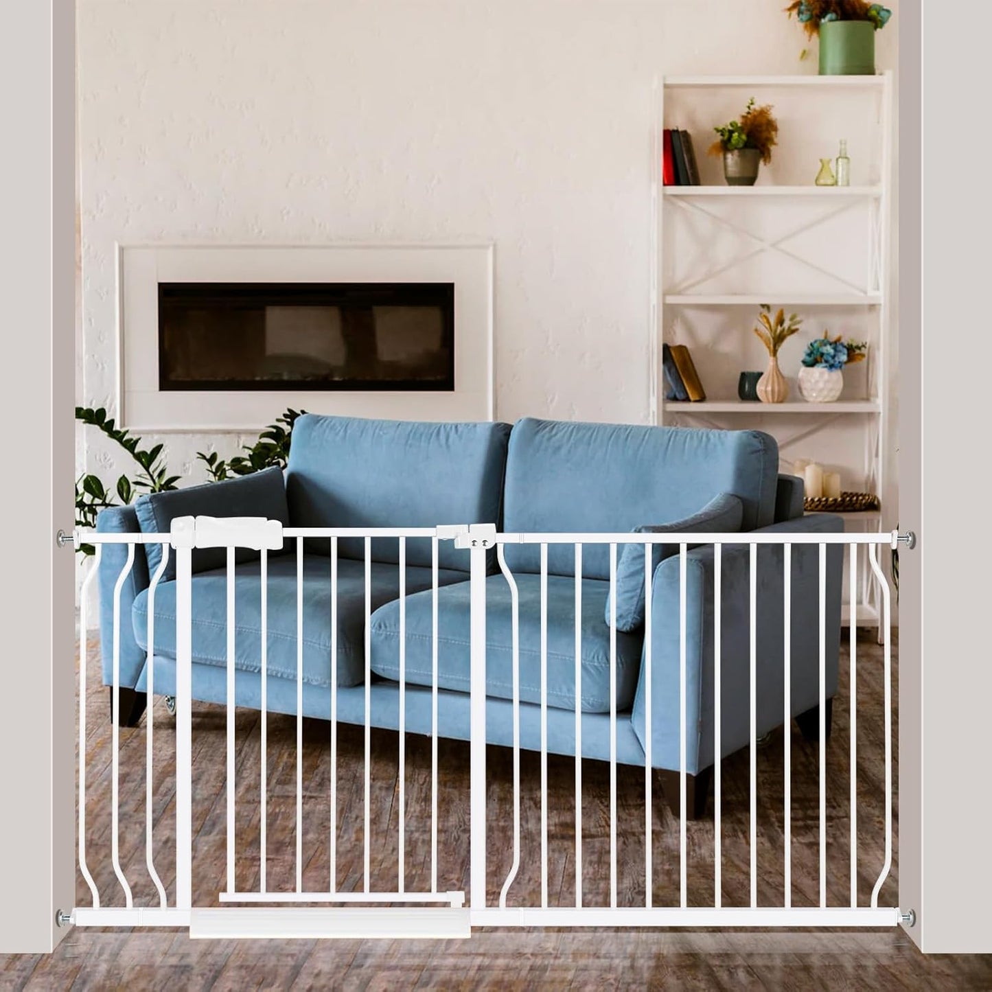 Extra Wide Baby Gate with Walk Through Door for Safety