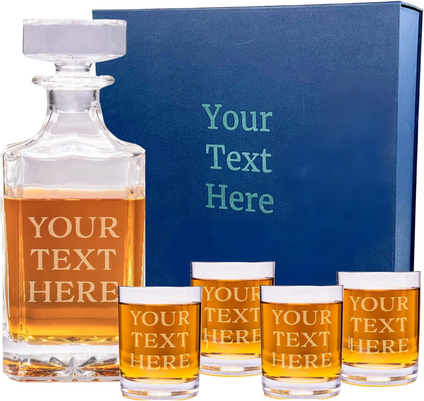 Personalized Whiskey Decanter Set for Weddings and Anniversaries